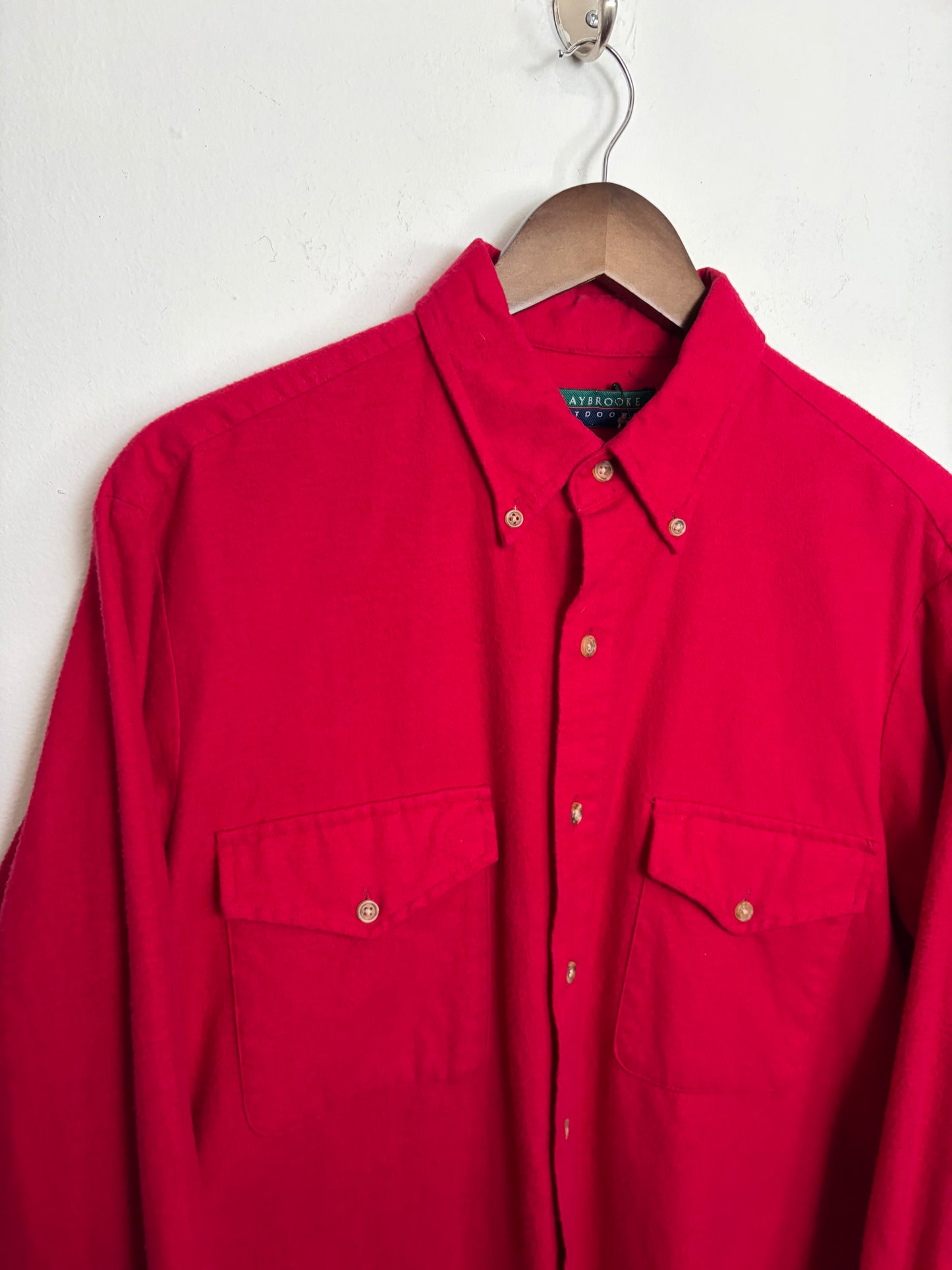 Vintage Crimson Long Sleeve Button Up