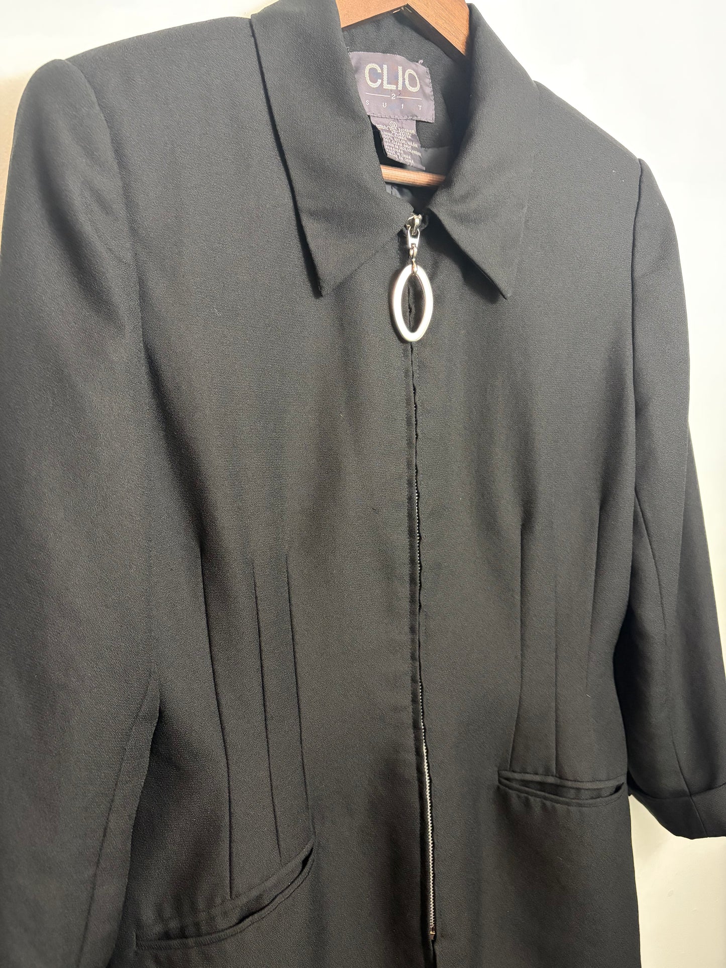 Vintage Black Zip Blazer