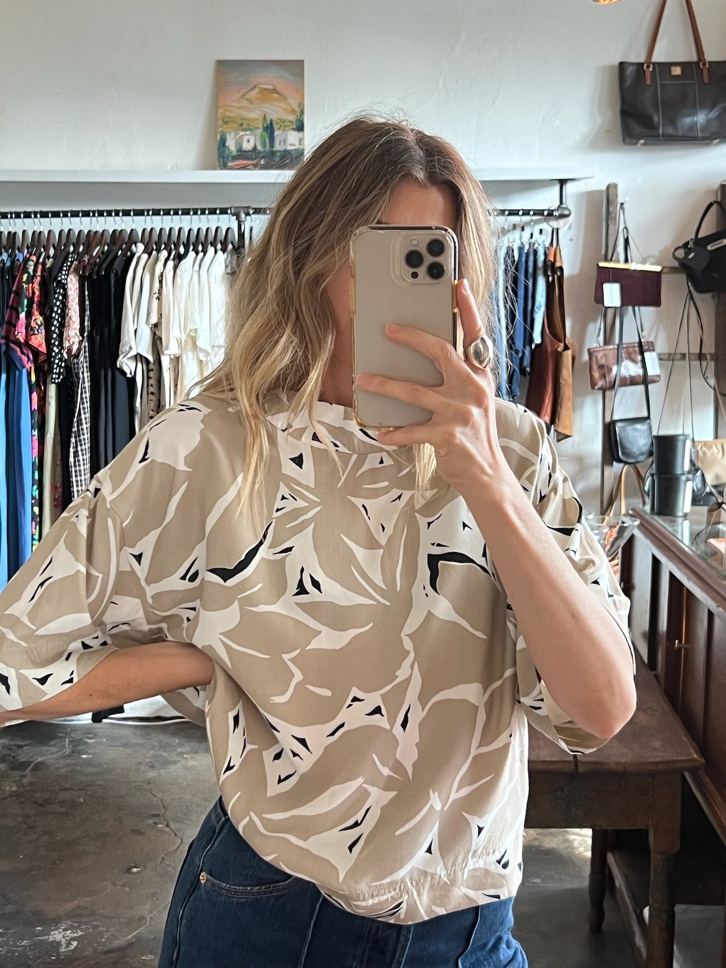 Vintage Floral Crop Shirt