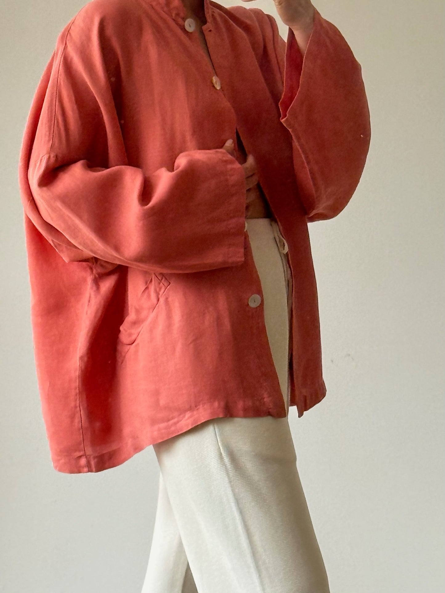 Vintage Salmon Linen Jacket