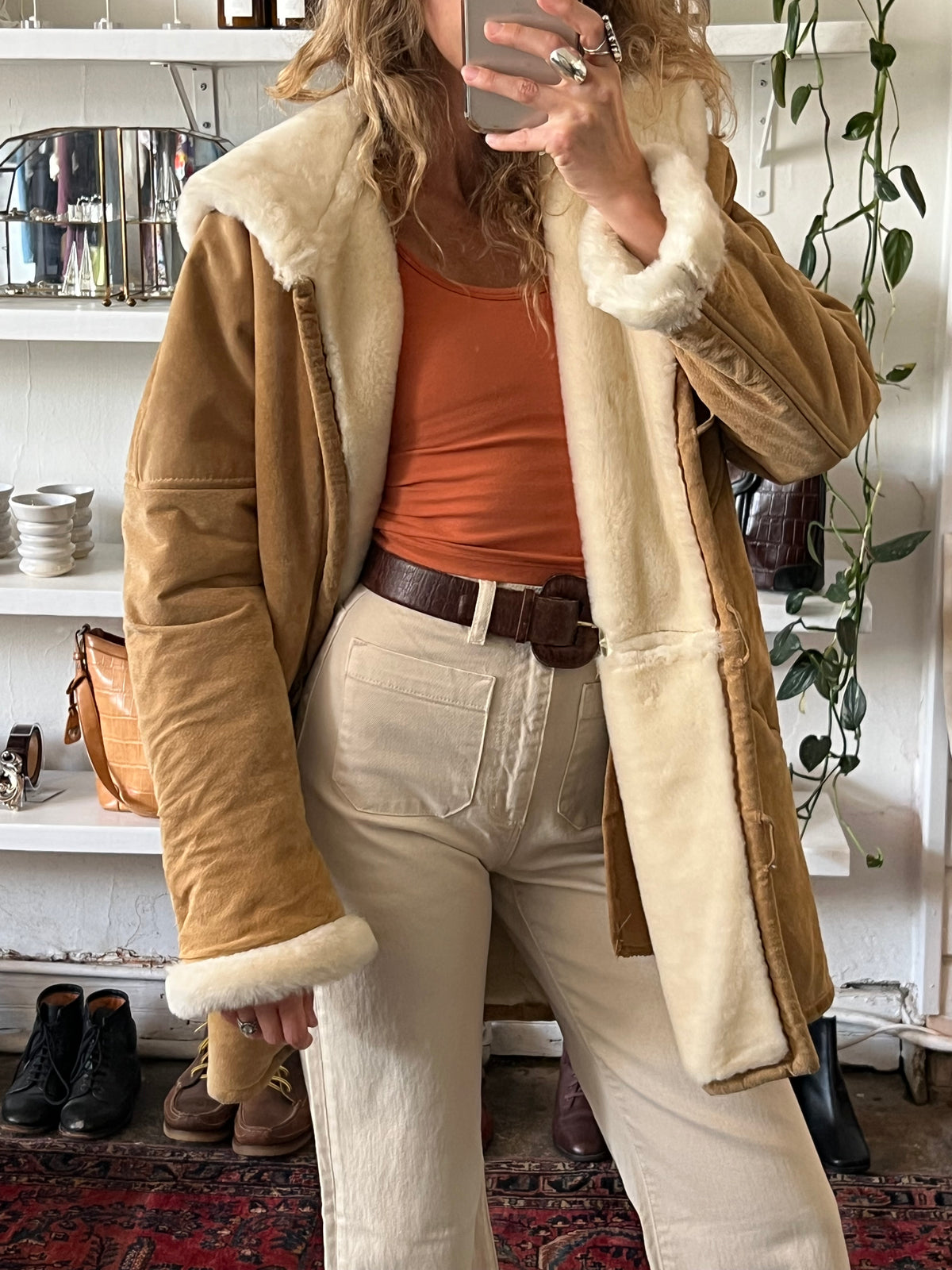 Vintage Suede Oversized Coat