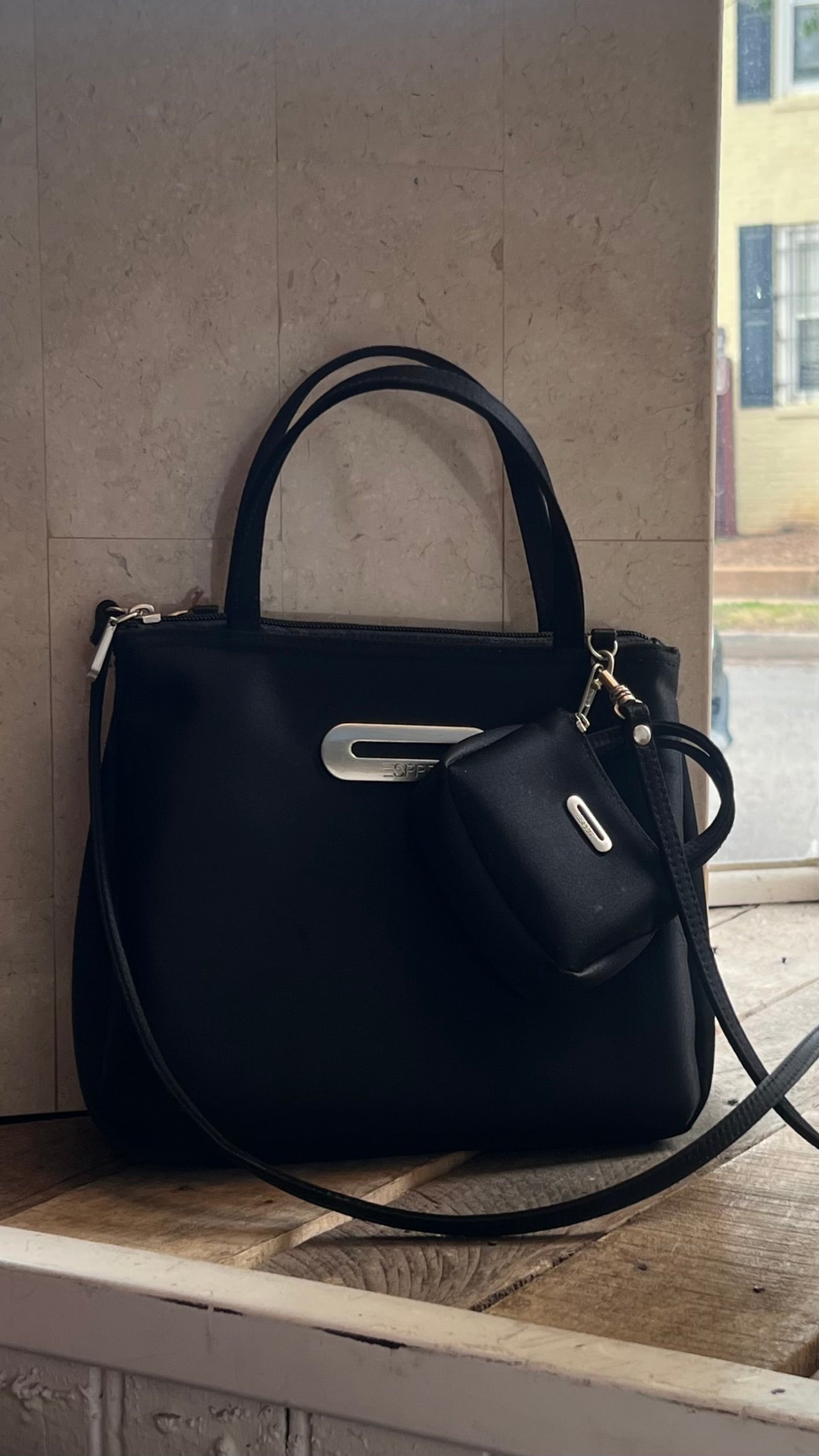Vintage Esprit Obsidian Mini Satchel Crossbody Bag
