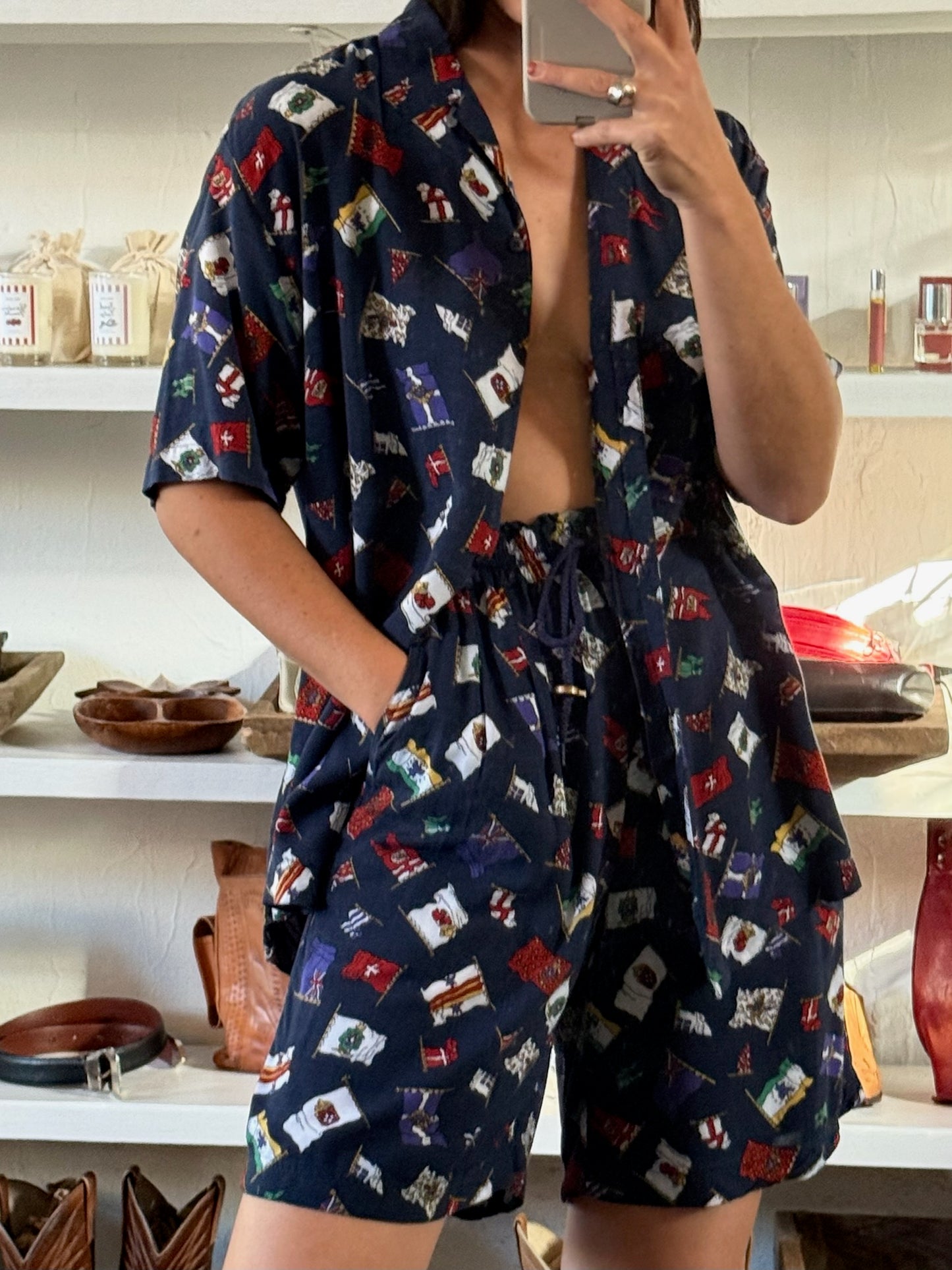 Vintage Flag Print Lounge Set