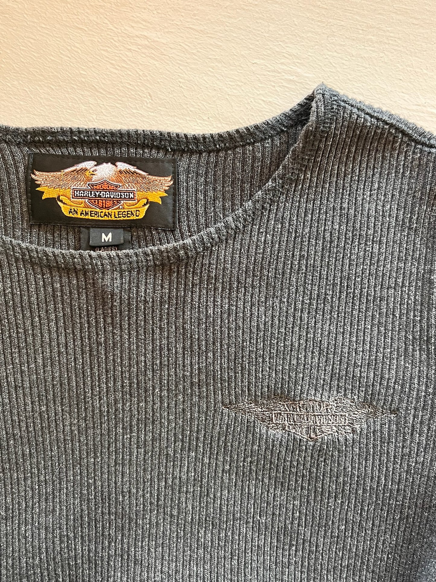 Vintage Charcoal Harley Davidson Long Sleeve