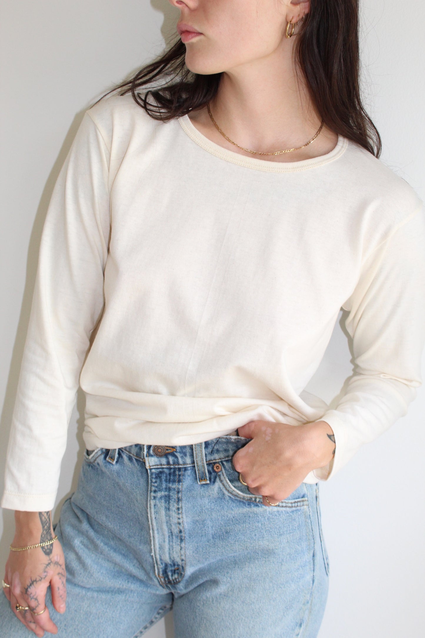 Organic Cotton Long Sleeve Tee / Multiple Colors Available