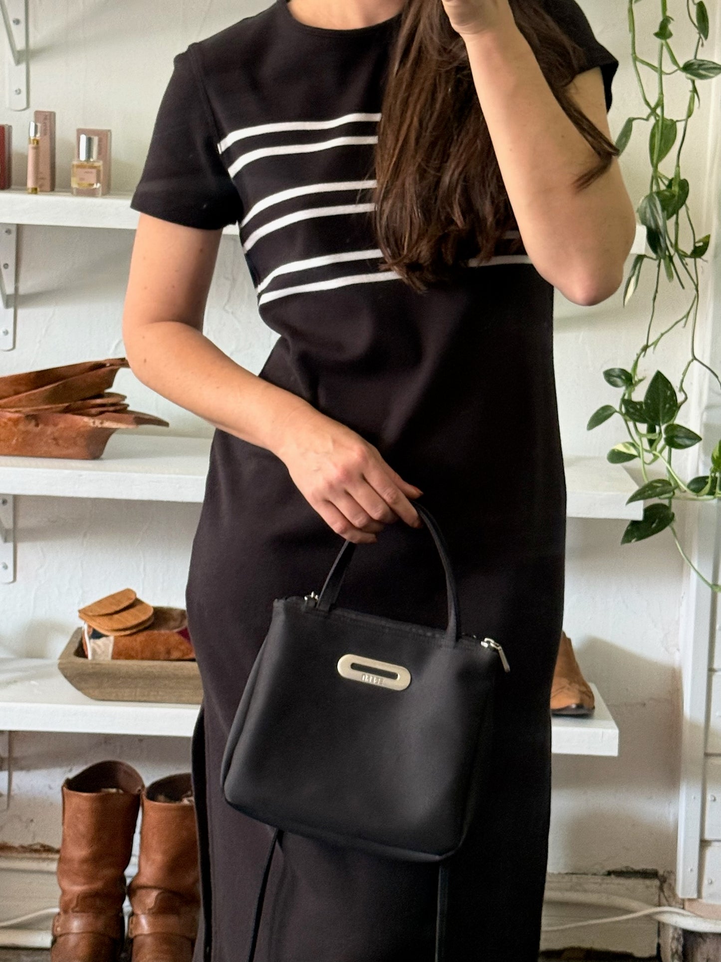 Vintage Esprit Obsidian Mini Satchel Crossbody Bag