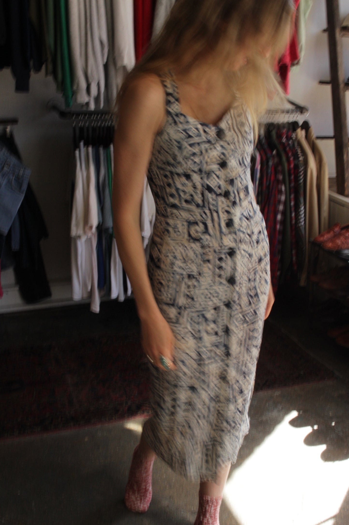 Beautiful Vintage Ocean & Ivory Dress