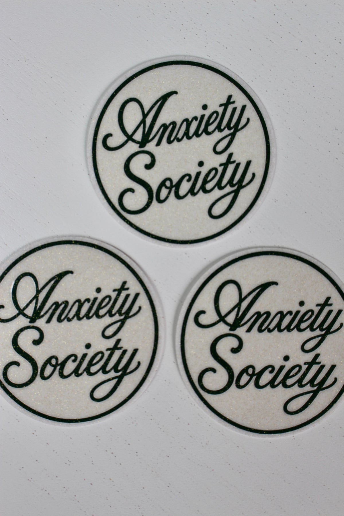 Anxiety Society Waterproof Sparkle Sticker