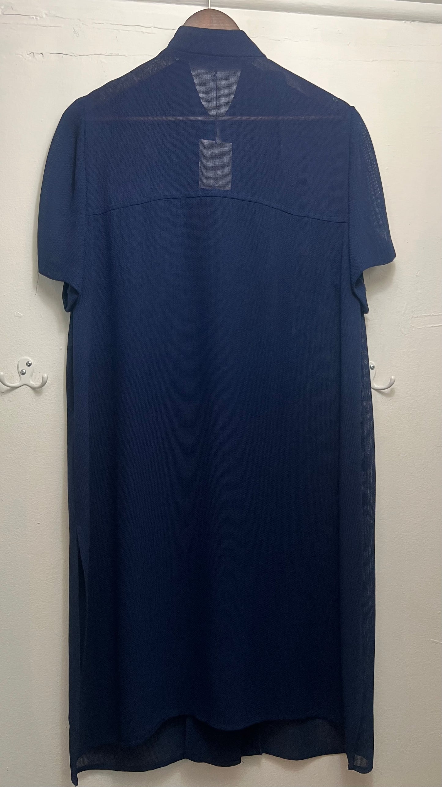 Vintage Navy Mesh Overlay Dress