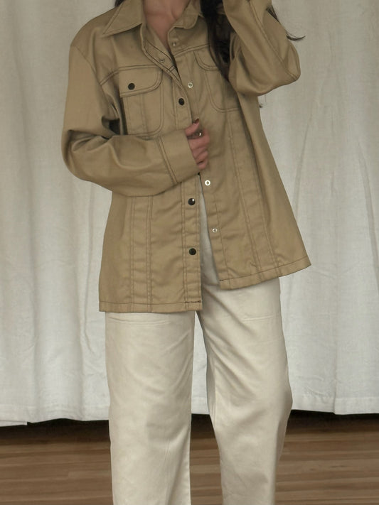 Vintage Lightweight Sandstone Snap Jacket