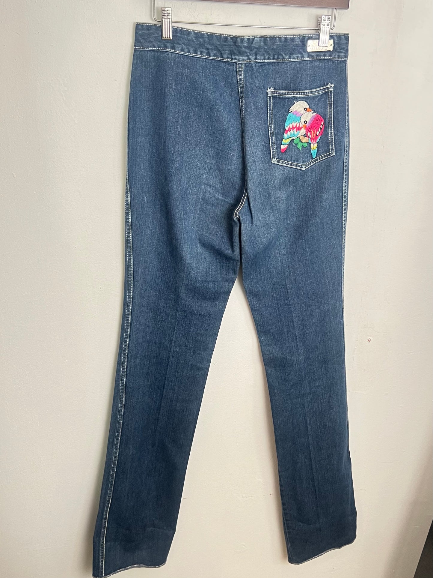 Vintage Bird Duo Embroidered Denim