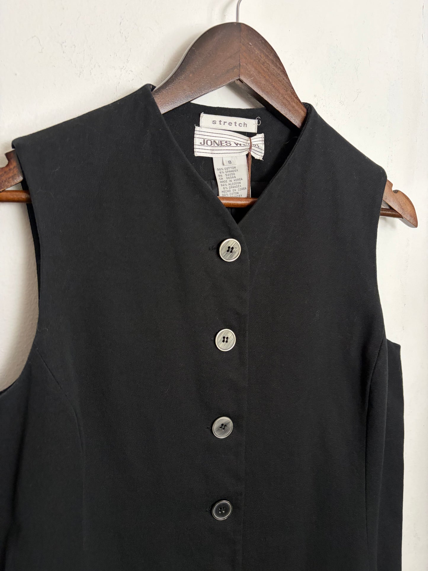 Vintage Black Button-Front Vest