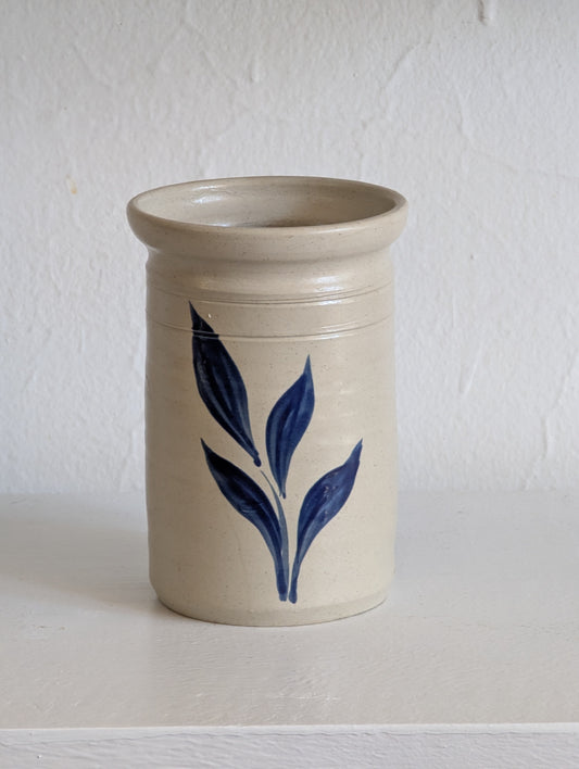 Vintage Painted Stoneware Vase