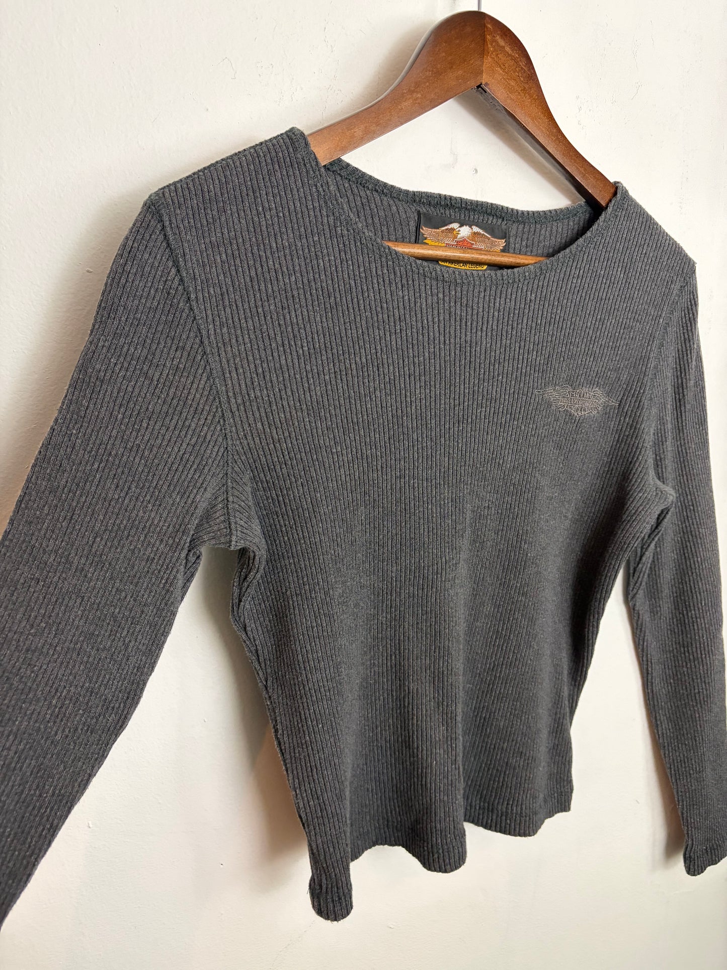 Vintage Charcoal Harley Davidson Long Sleeve