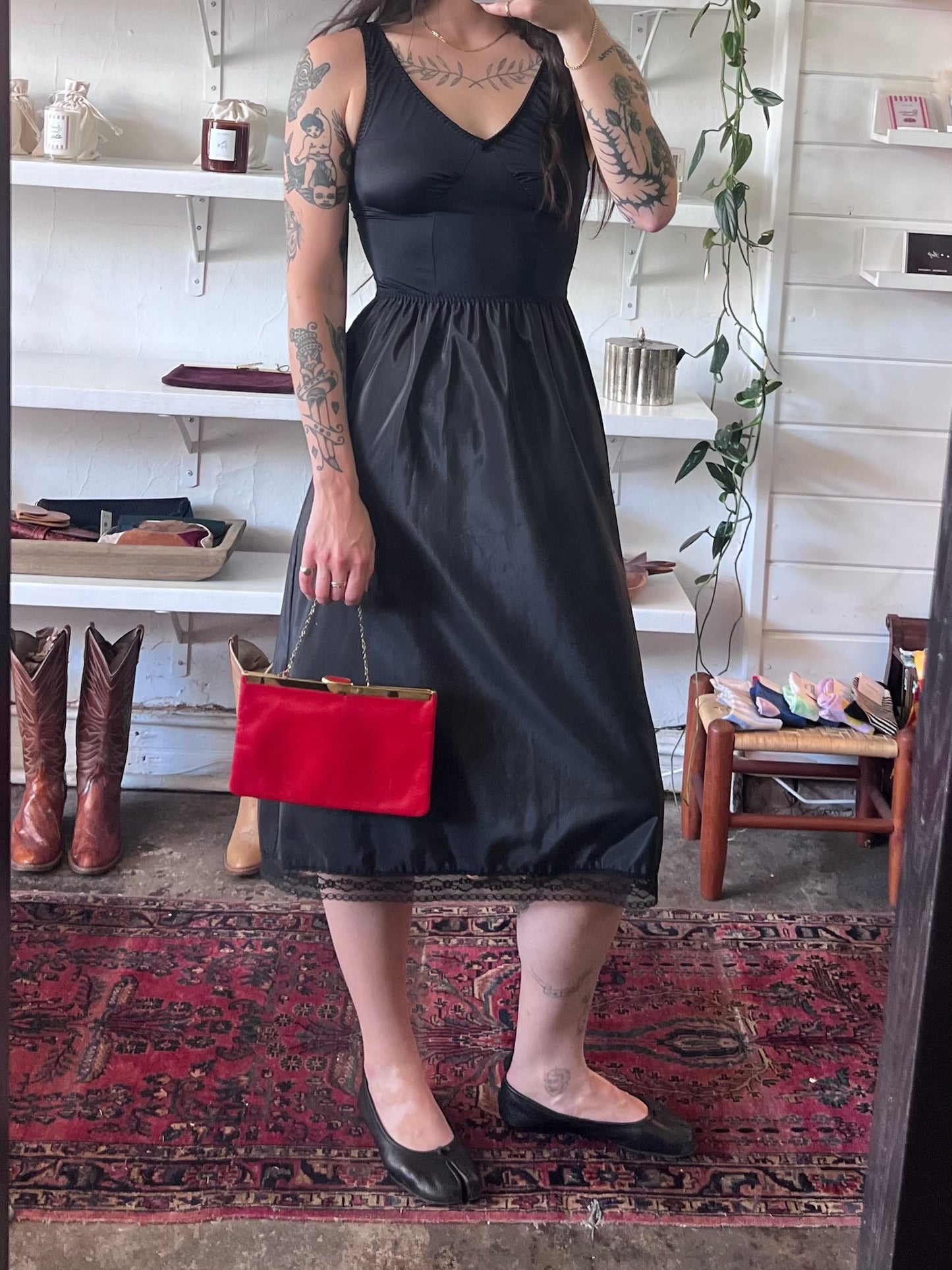 Vintage Crimson Clutch Bag