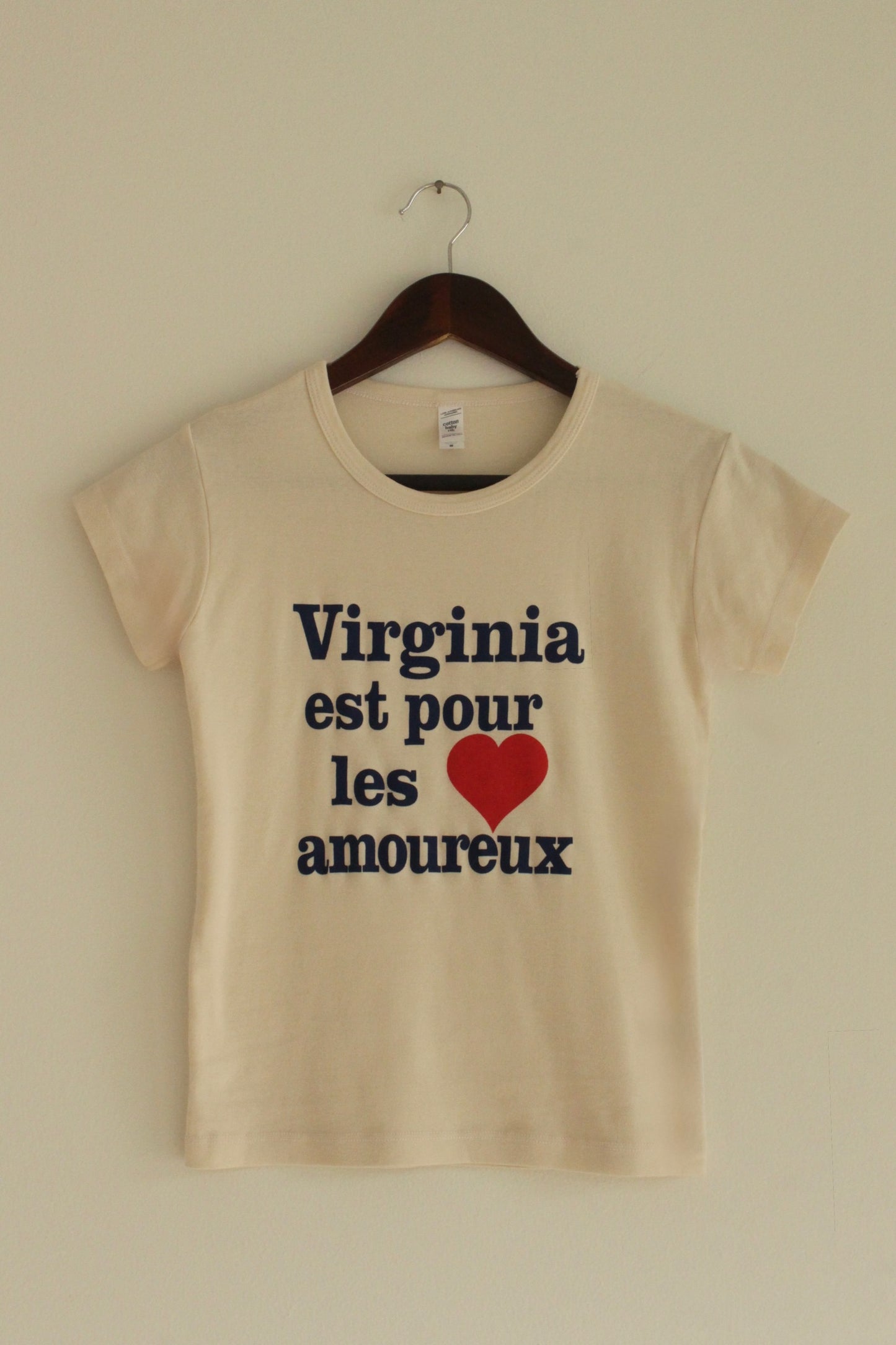 "Virginia Est Pour Les Armoureux" Cap Sleeve Baby Rib T-Shirt