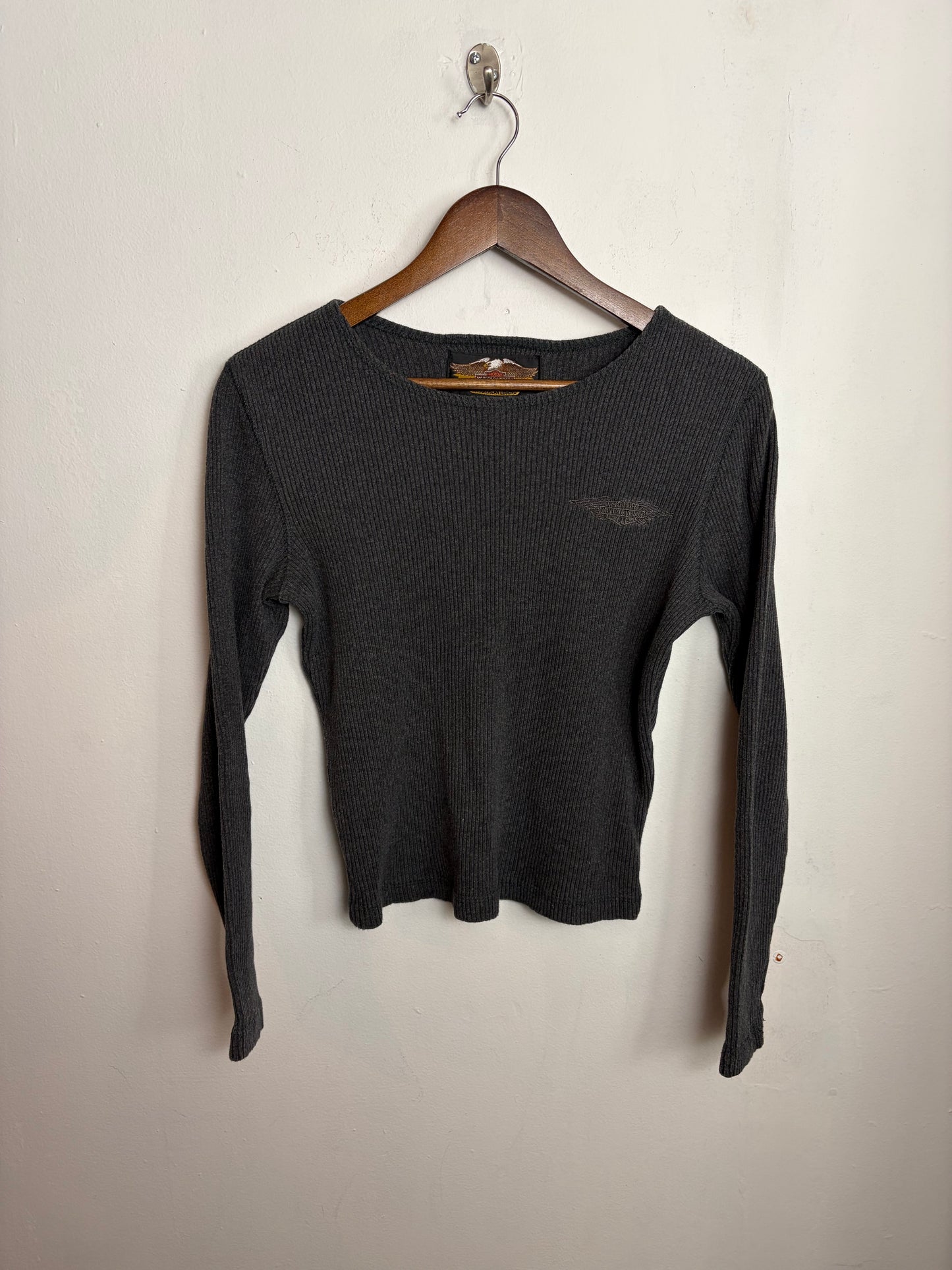 Vintage Charcoal Harley Davidson Long Sleeve