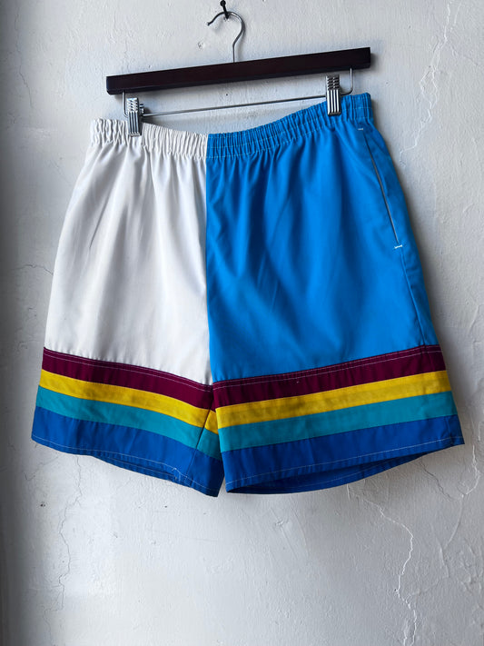 Vintage Color Block Swim Short