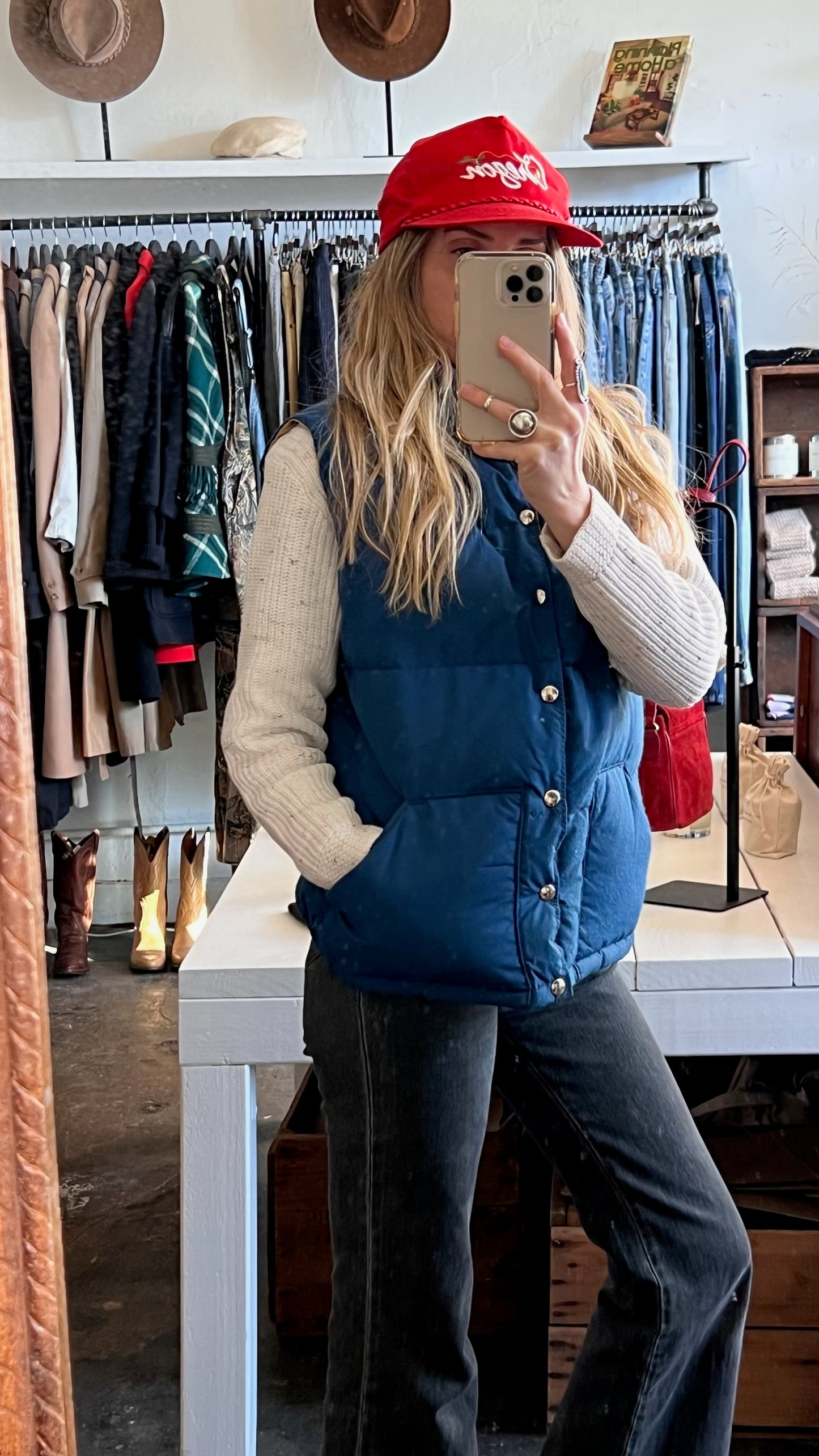 Vintage Cobalt Quilted-Puffer Vest