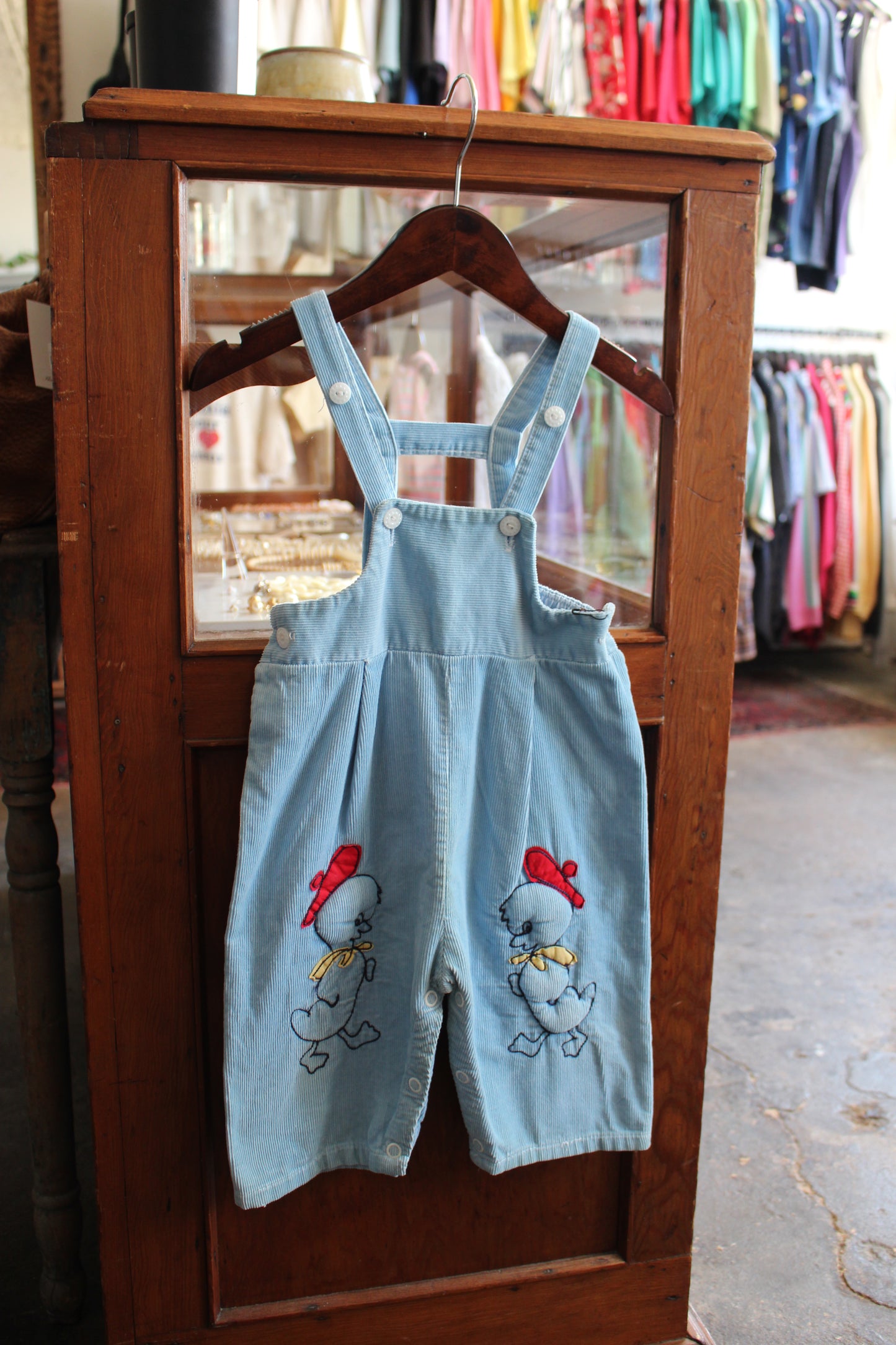 Vintage Toddler Duck Embroidered Overall
