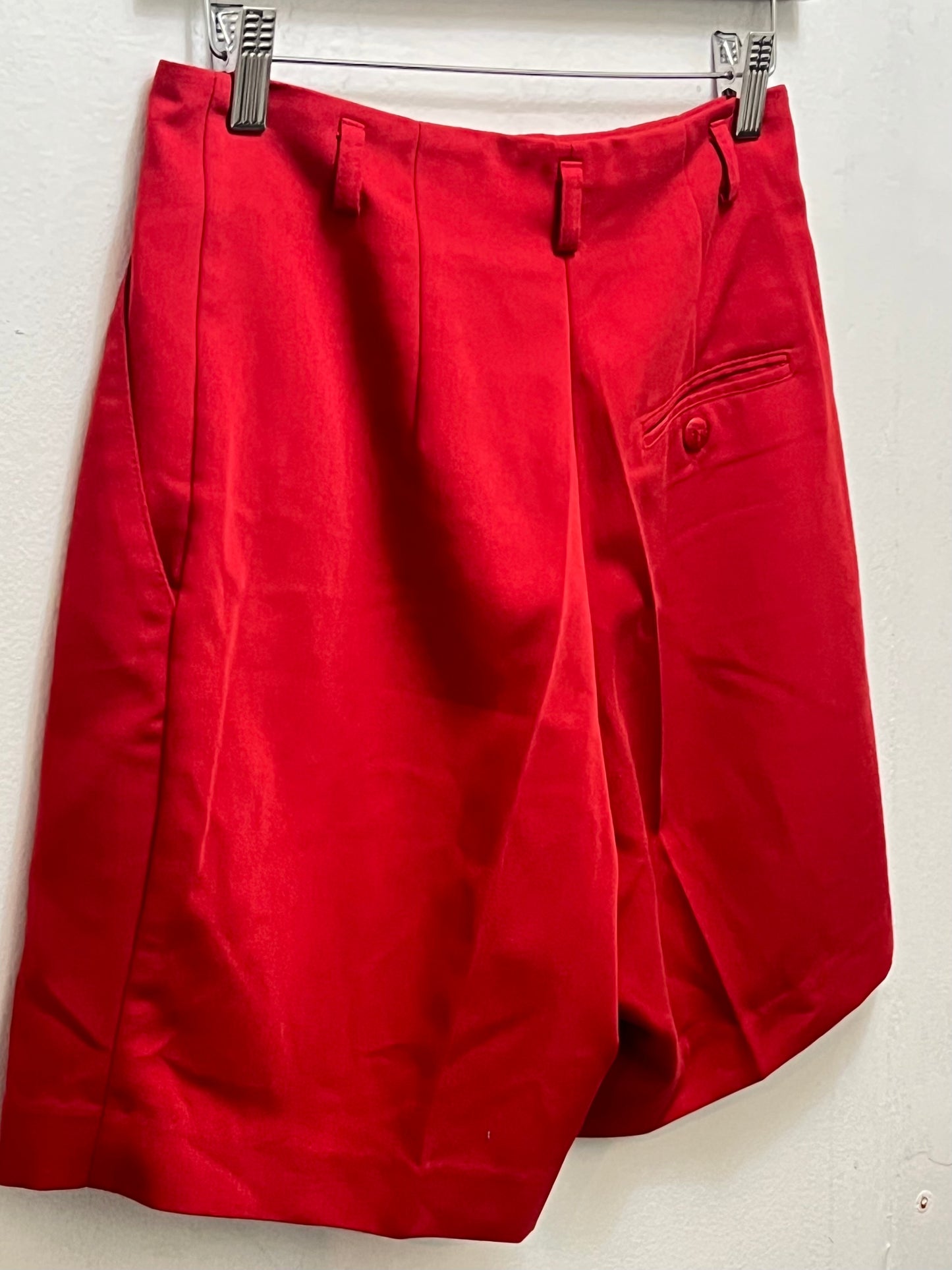 Vintage Ruby Red Pleated Short