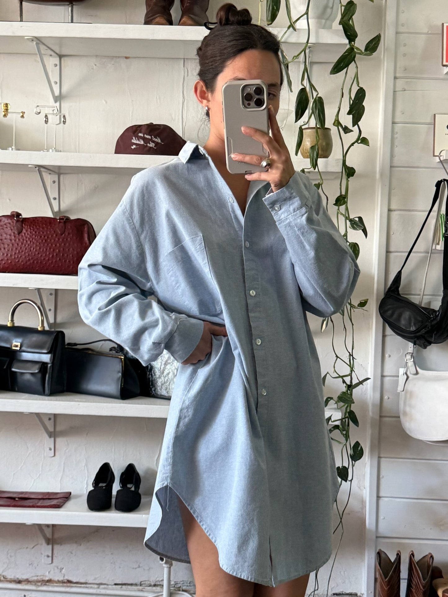 Vintage Orvis Chambray Shirt Dress
