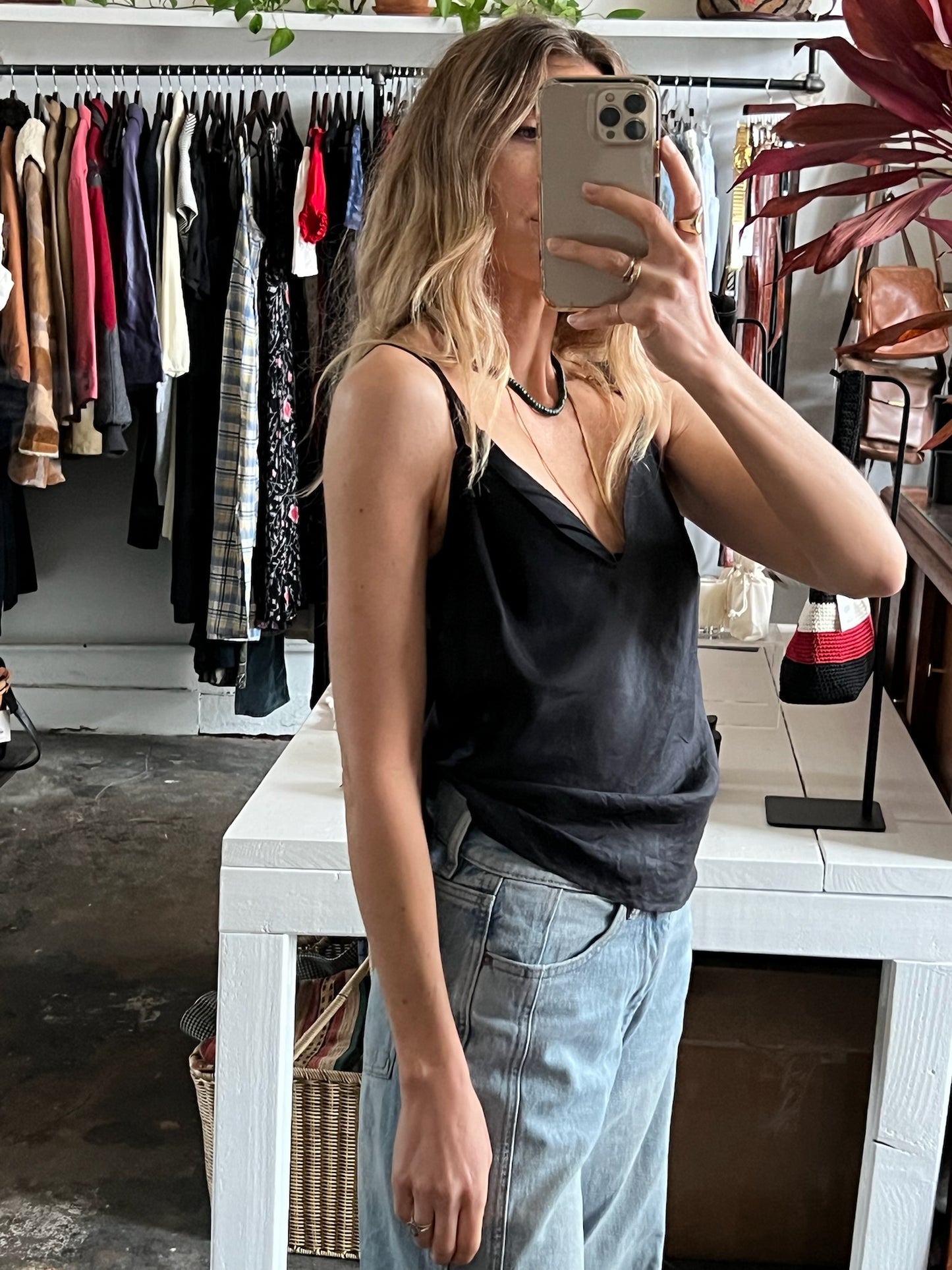 Vintage Onyx Silk Tank
