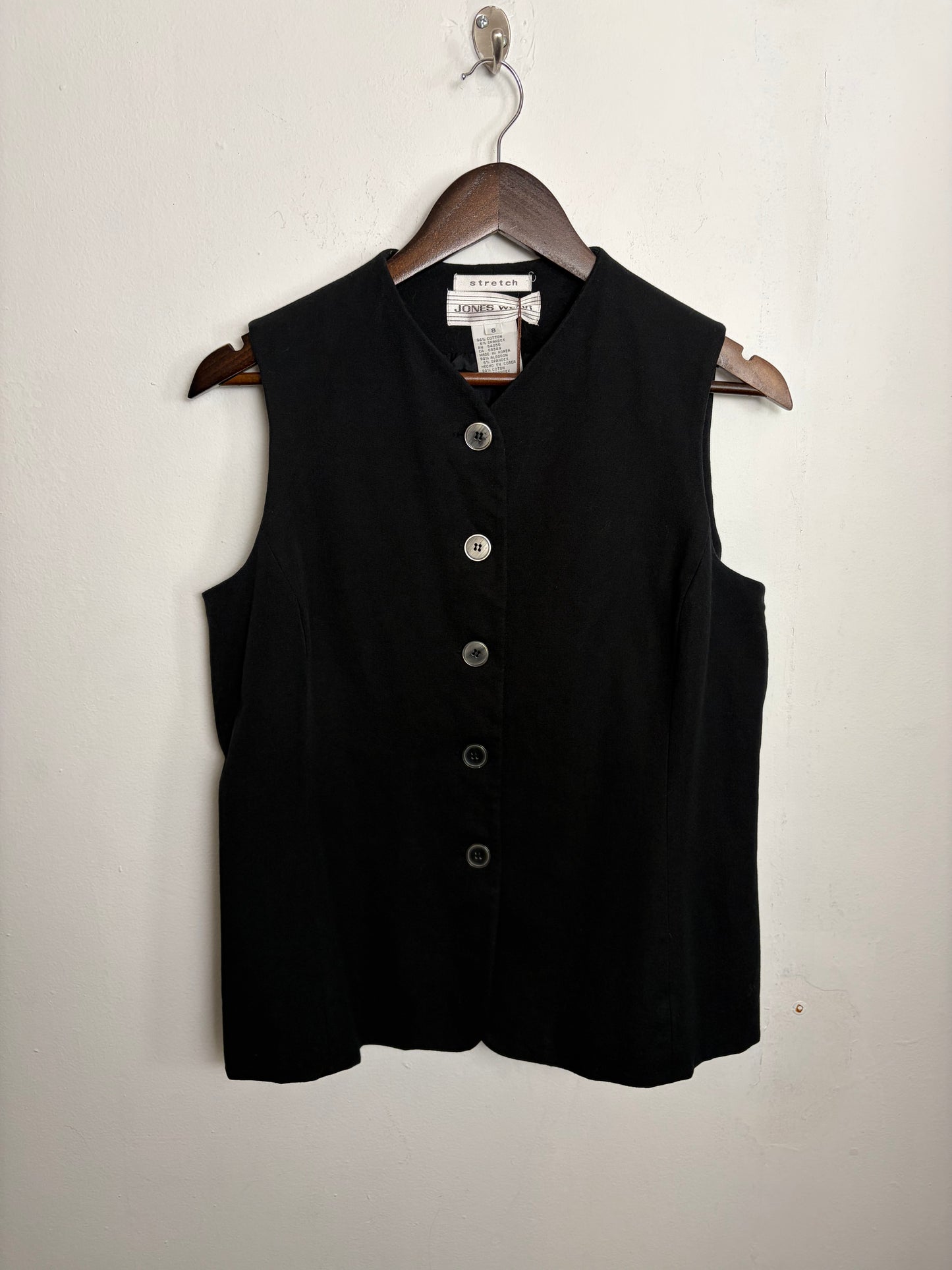 Vintage Black Button-Front Vest