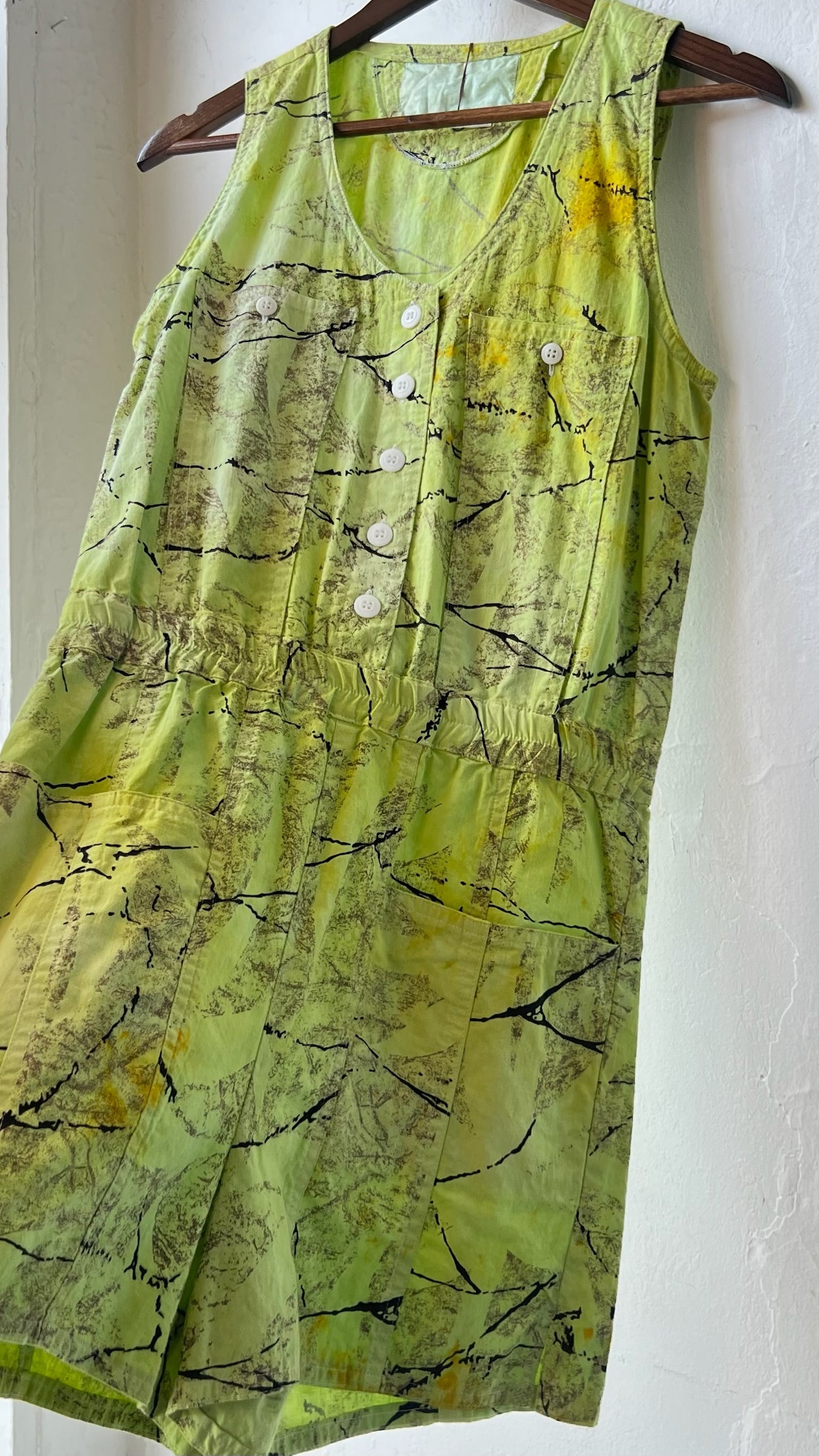 Vintage Marbled Lime & Onyx Romper