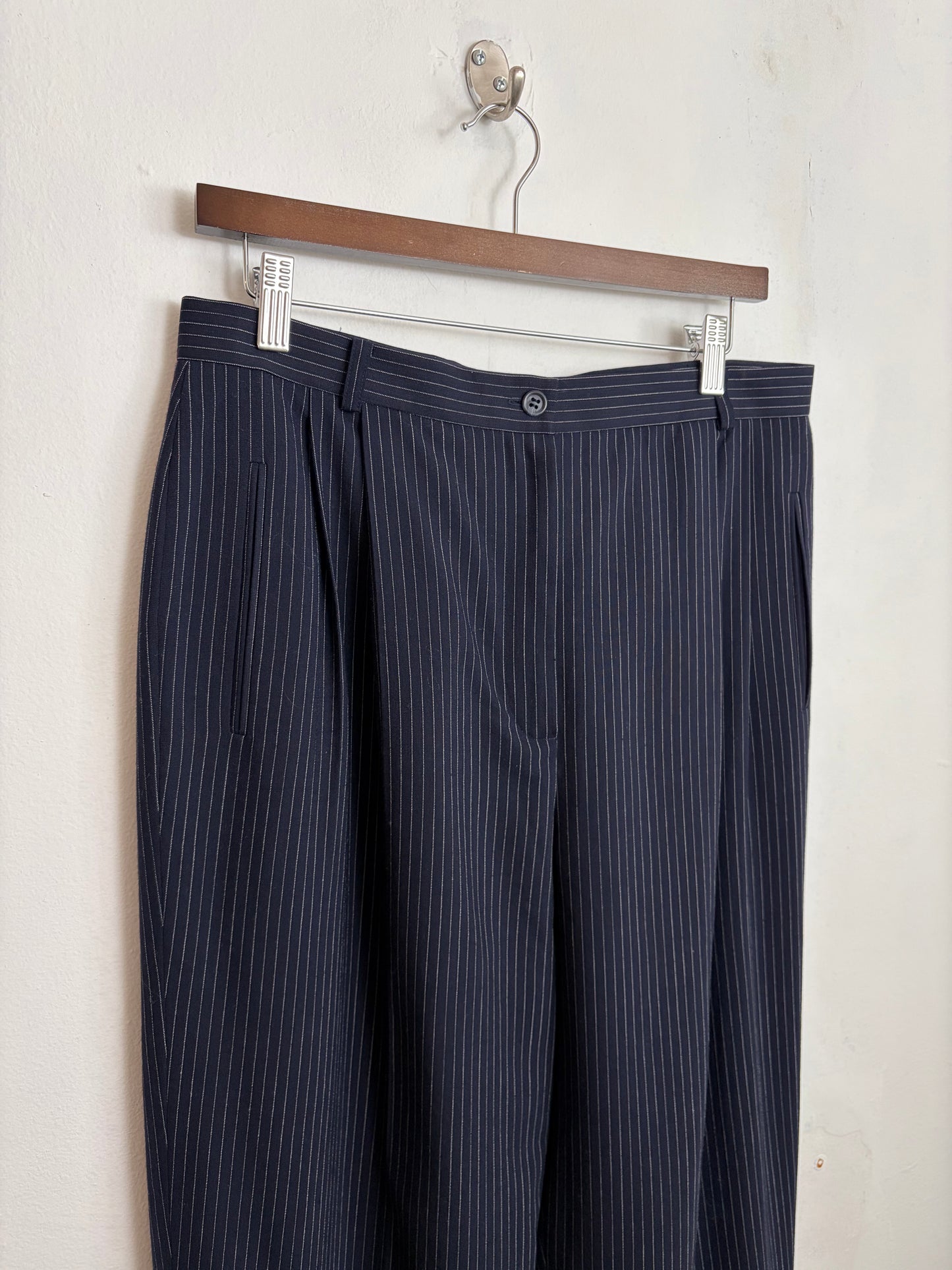 Vintage Pinstripe Wool Trousers