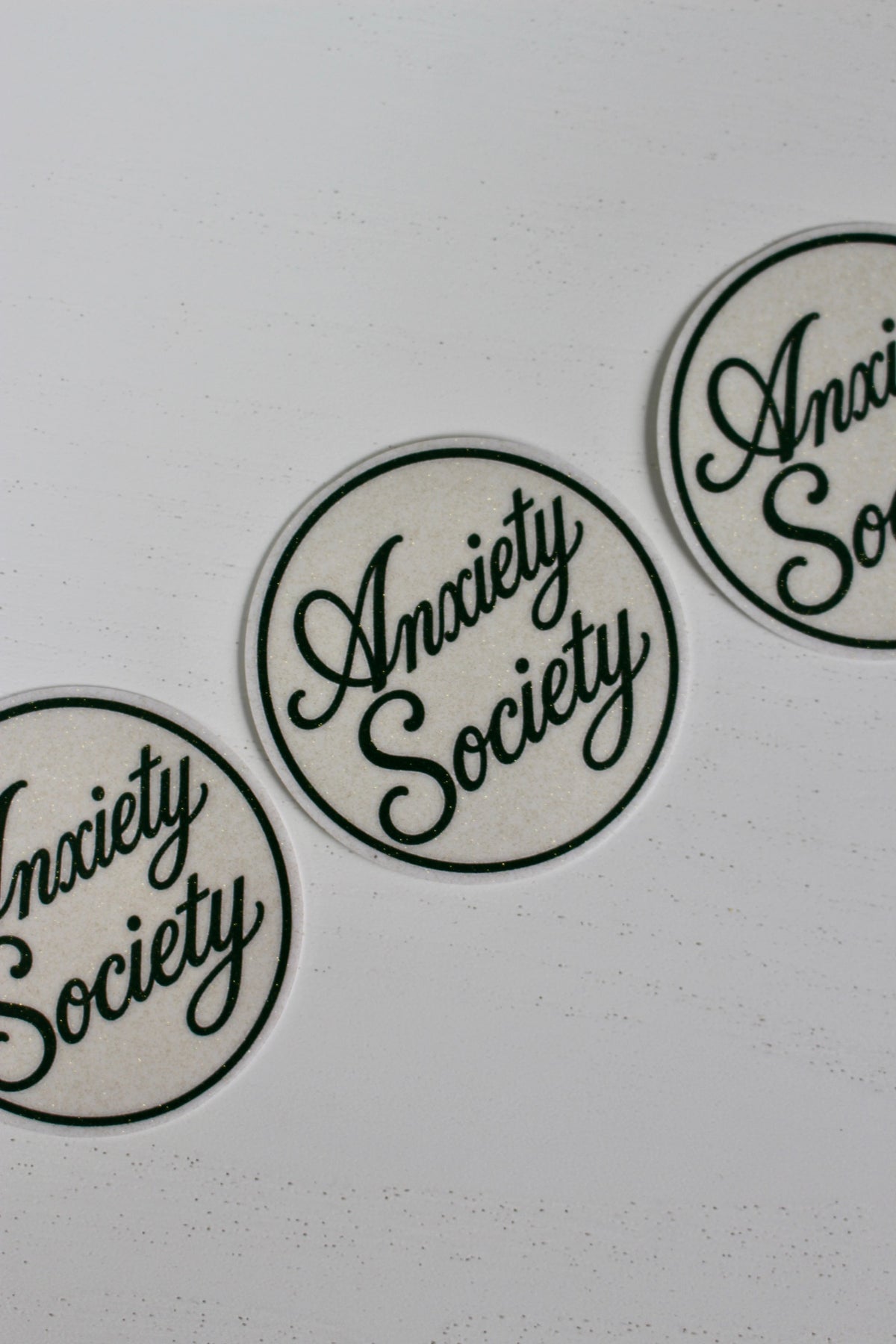 Anxiety Society Waterproof Sparkle Sticker