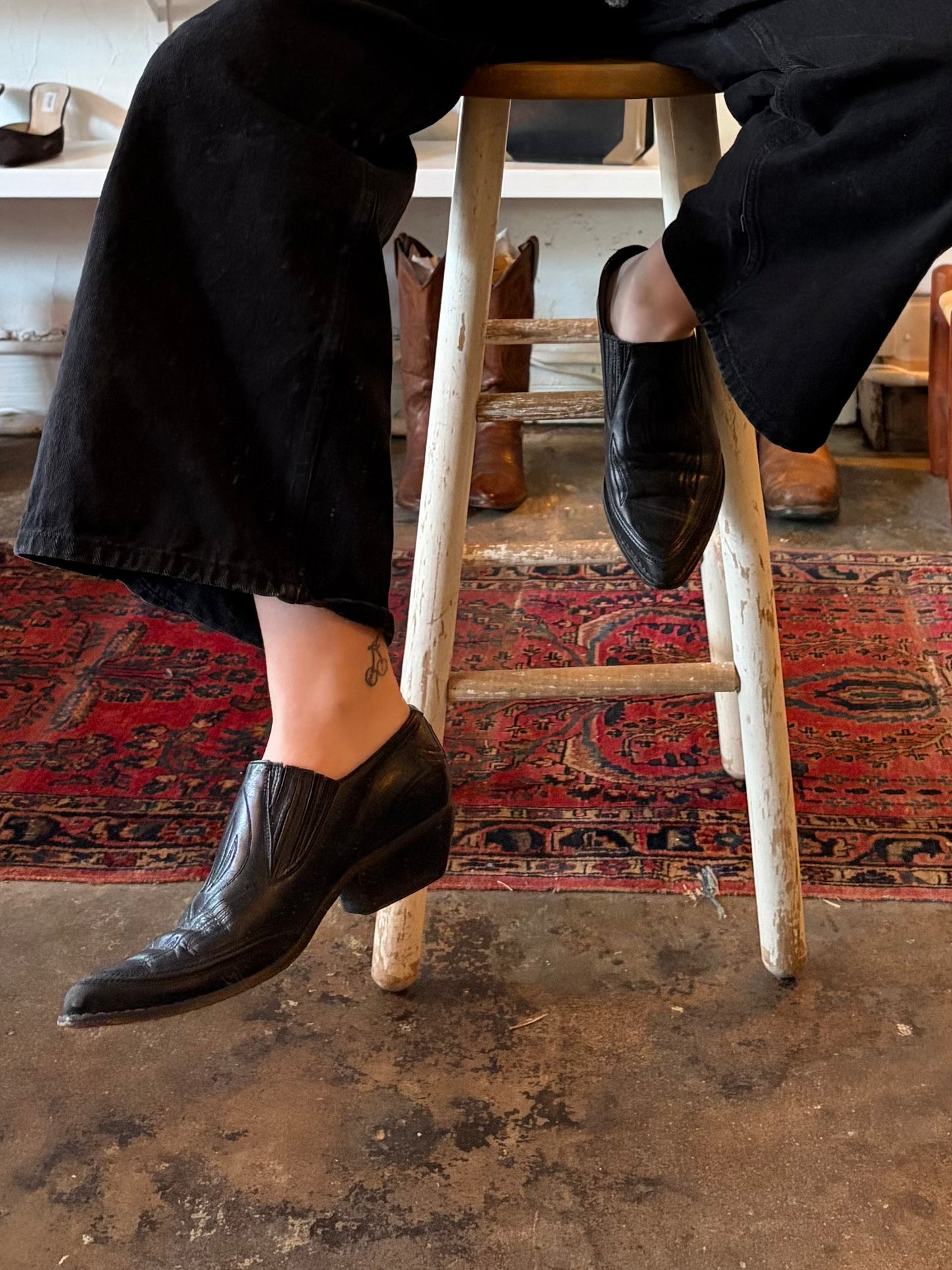 Vintage Guess Leather Cowboy Slip-Ons