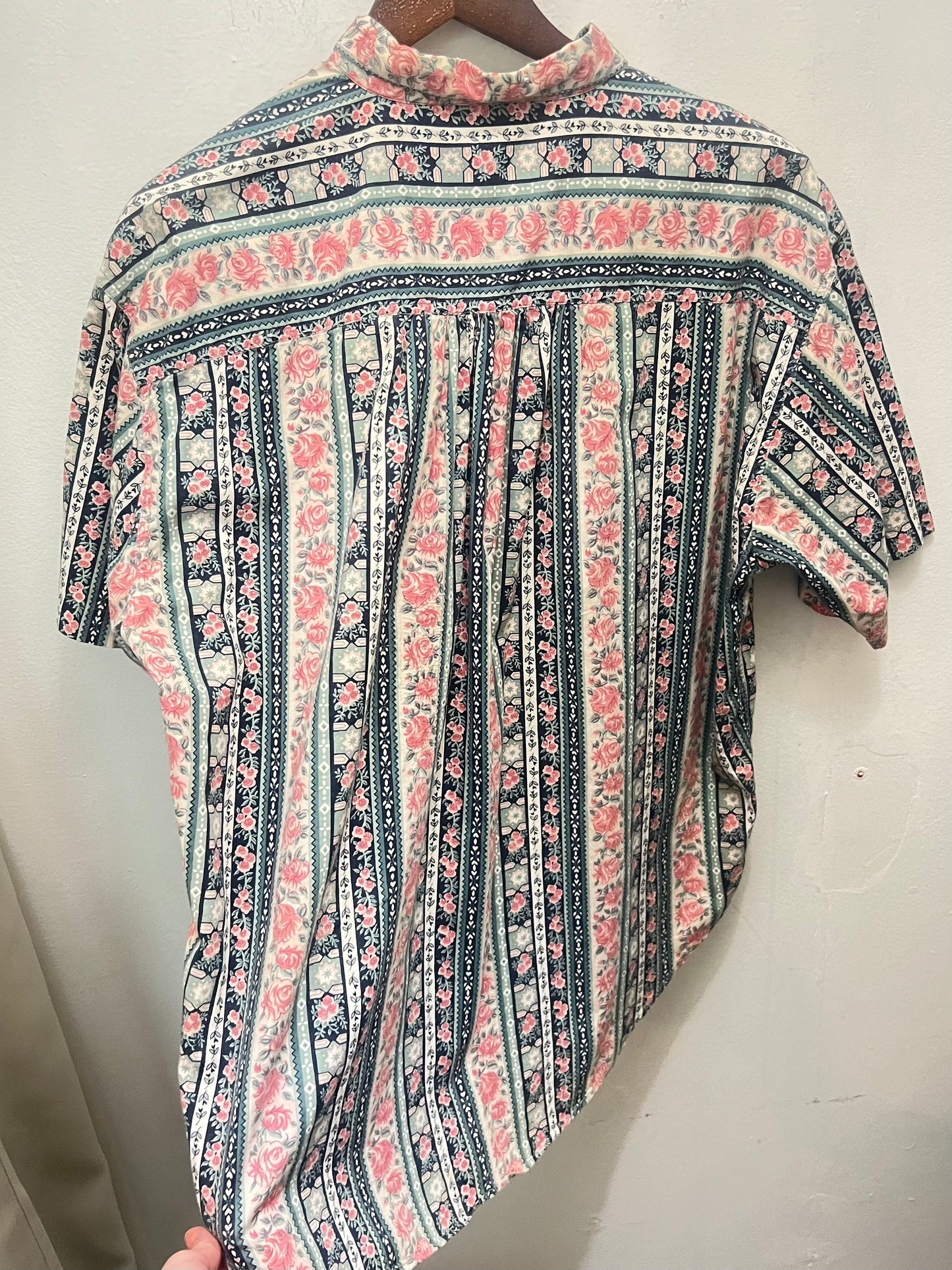 Vintage Collared Rose Button Up