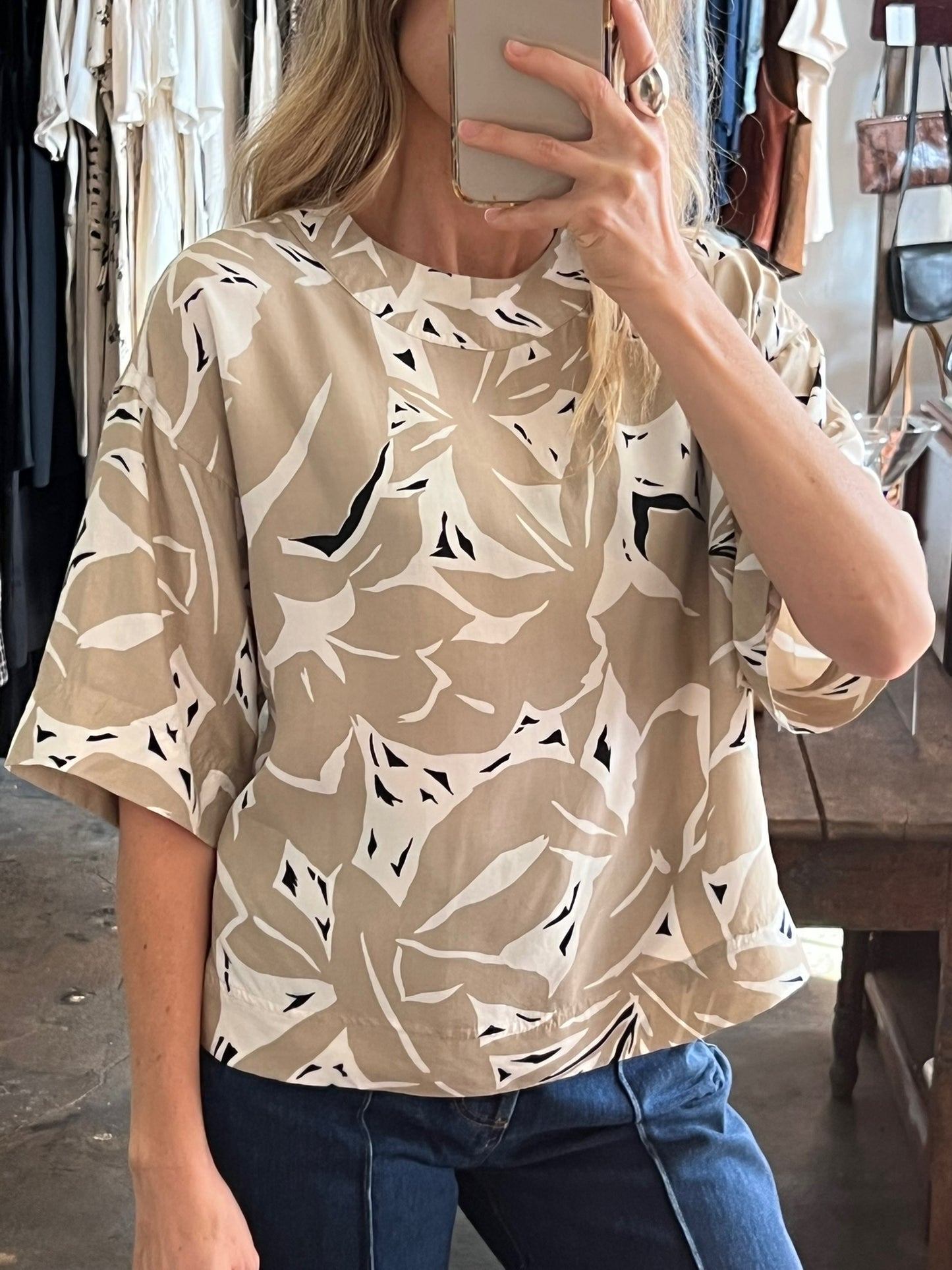 Vintage Floral Crop Shirt