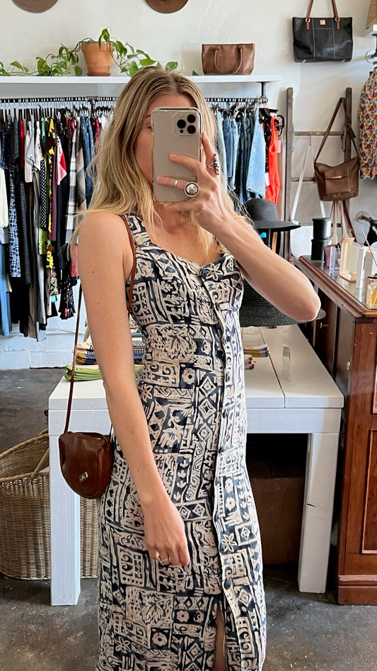 Beautiful Vintage Ocean & Ivory Dress