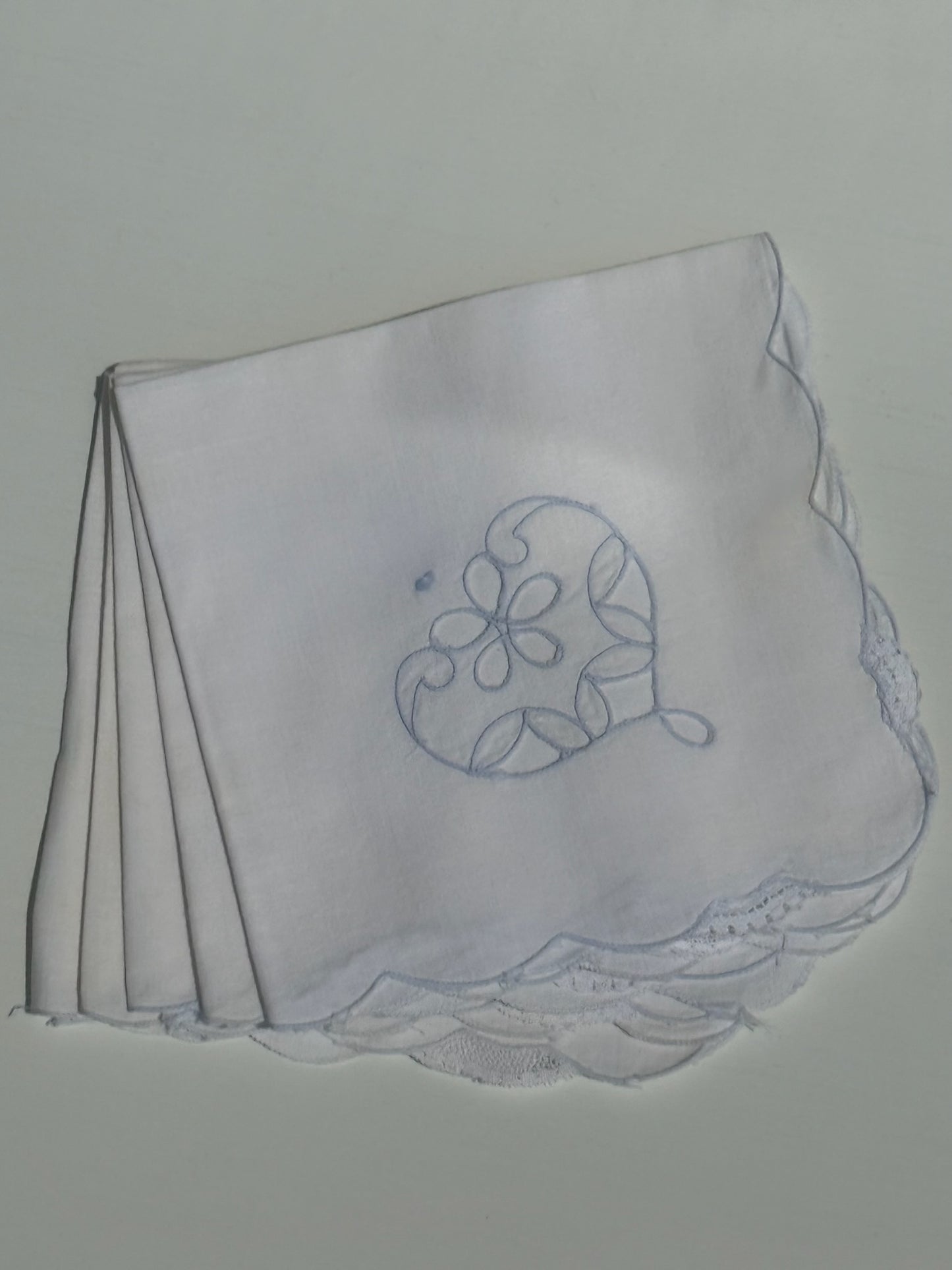 Vintage Eyelet Scalloped Napkins, Set of 8