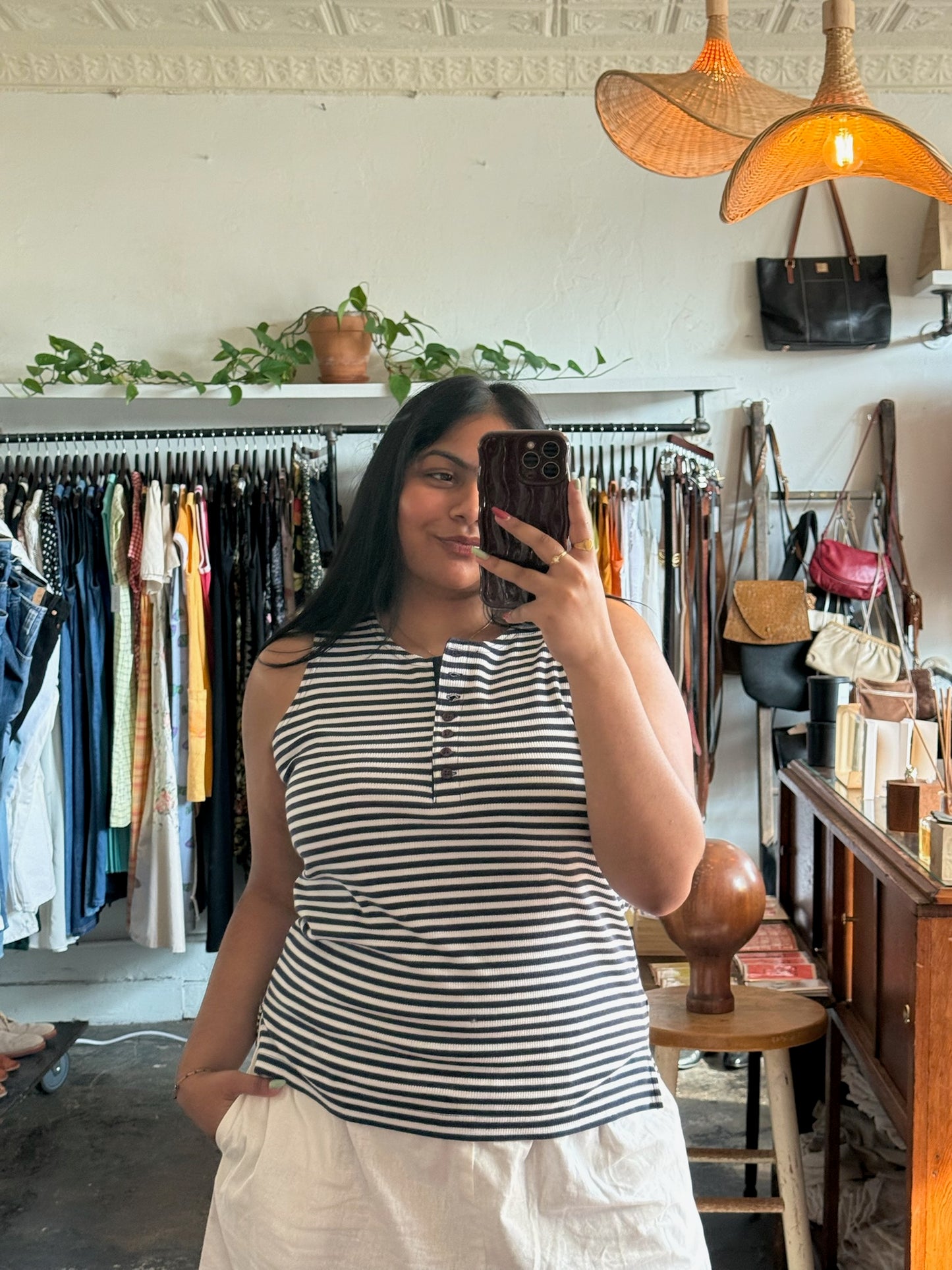 Vintage Karen Scott Knit Striped Tank