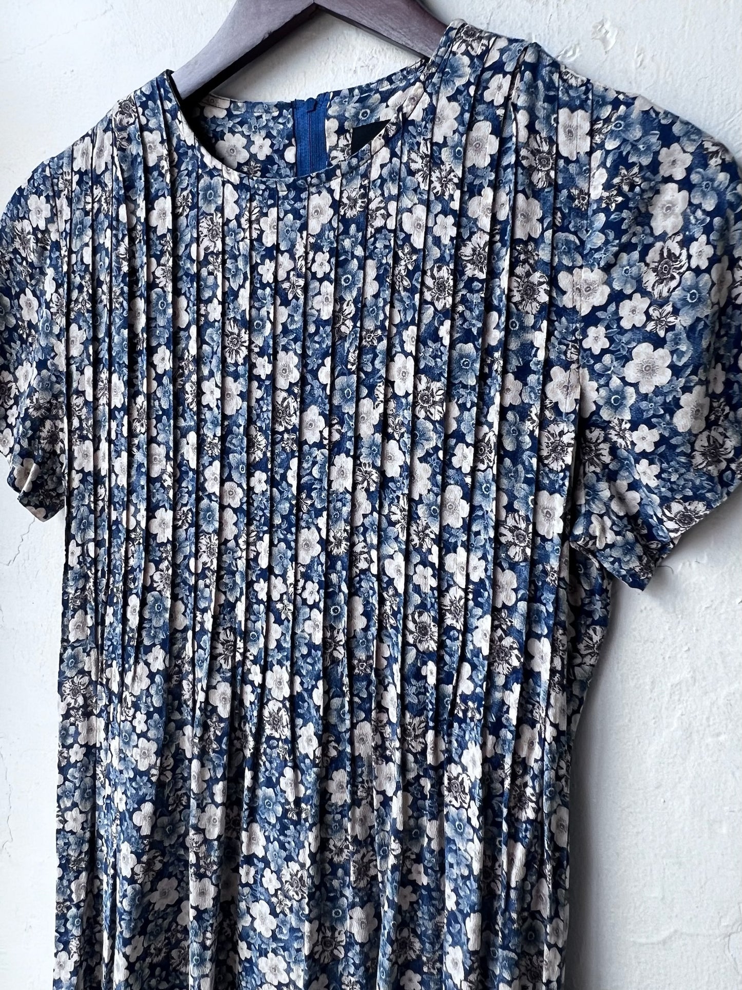 Vintage Floral Pleated Dress