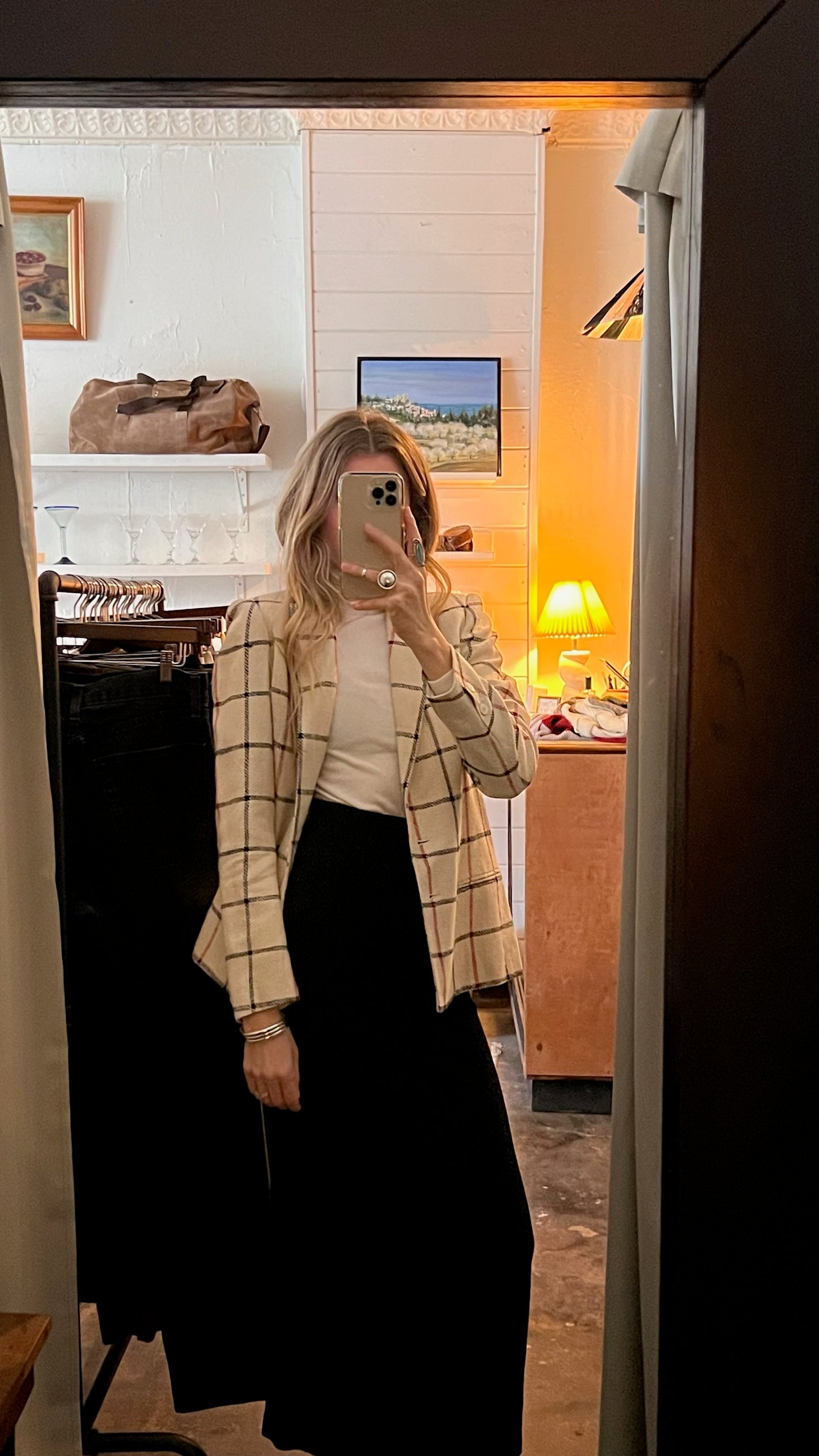 Vintage Silk Plaid Blazer