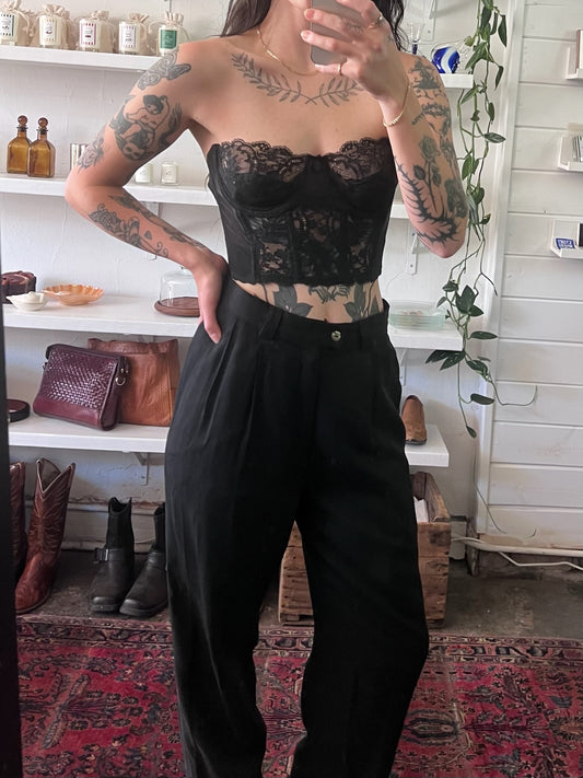 Vintage Noir Lace Bustier Top