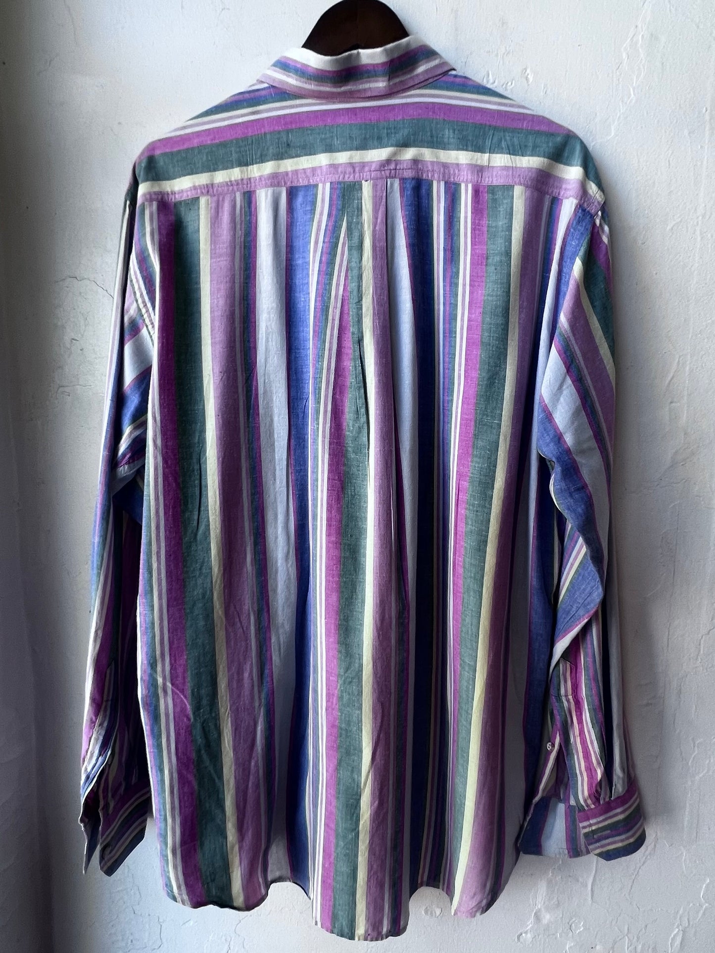 Vintage Pastel Stripe Button Up