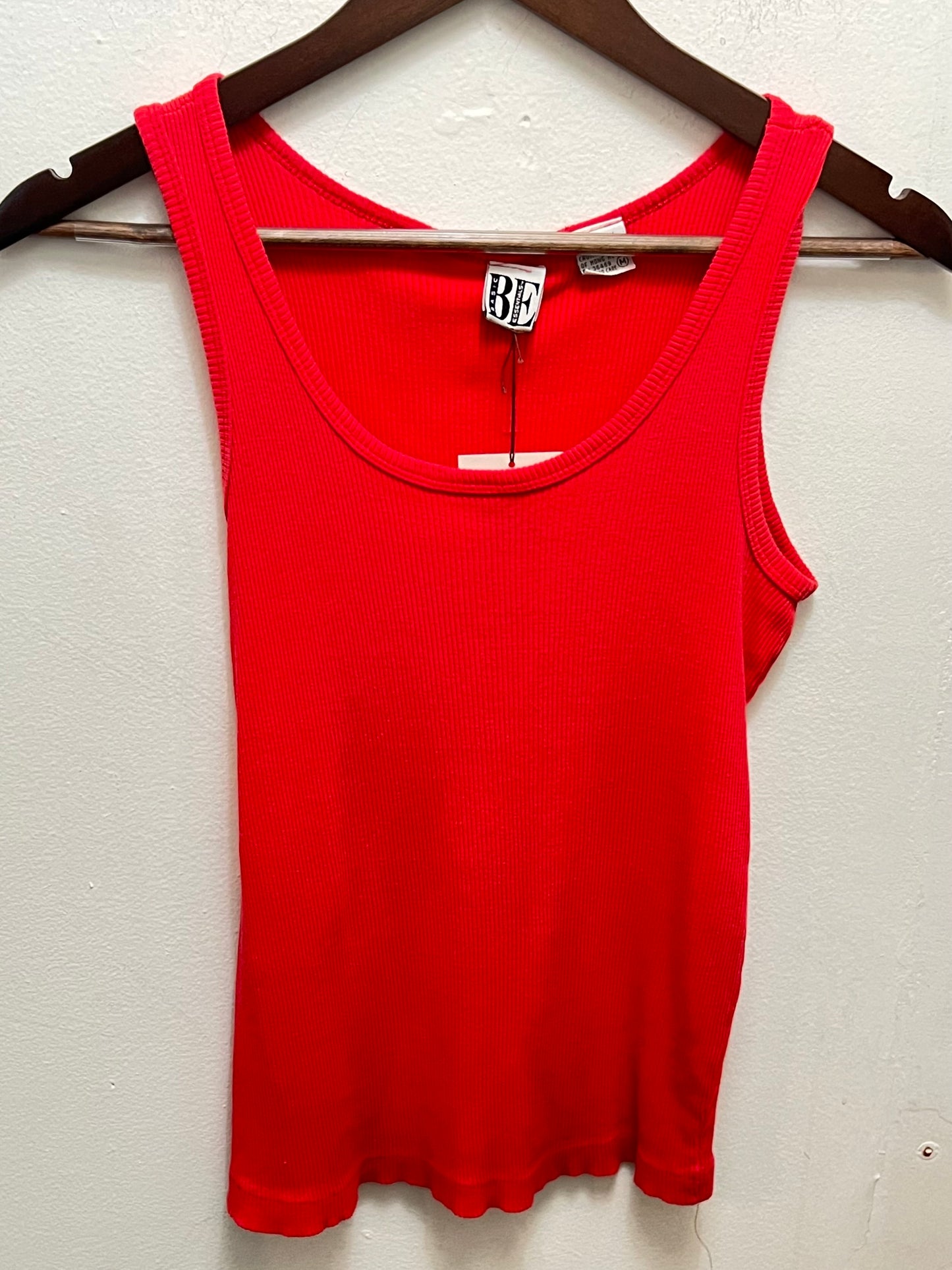 Vintage Cherry Red Ribbed Tank