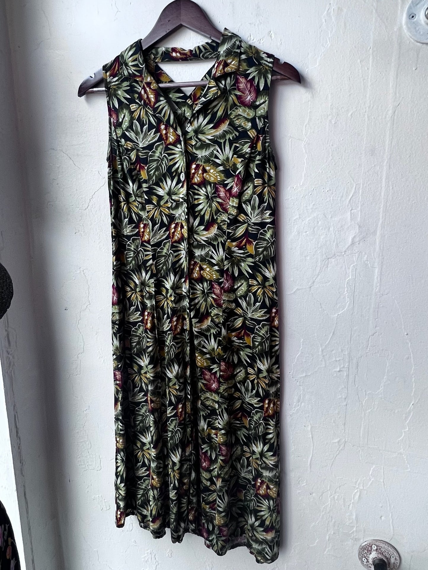 Vintage Tropical Midi Dress