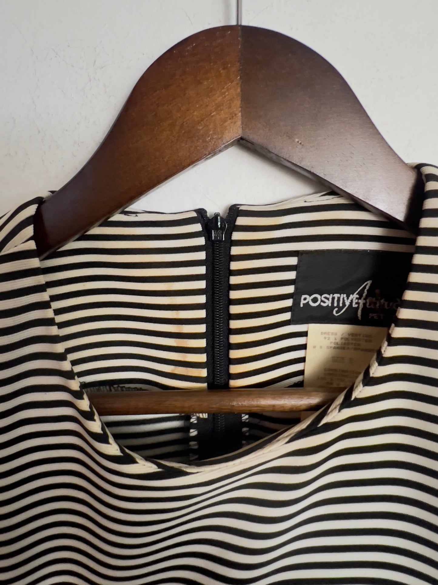 Vintage Striped Cinch Tie Empire Dress