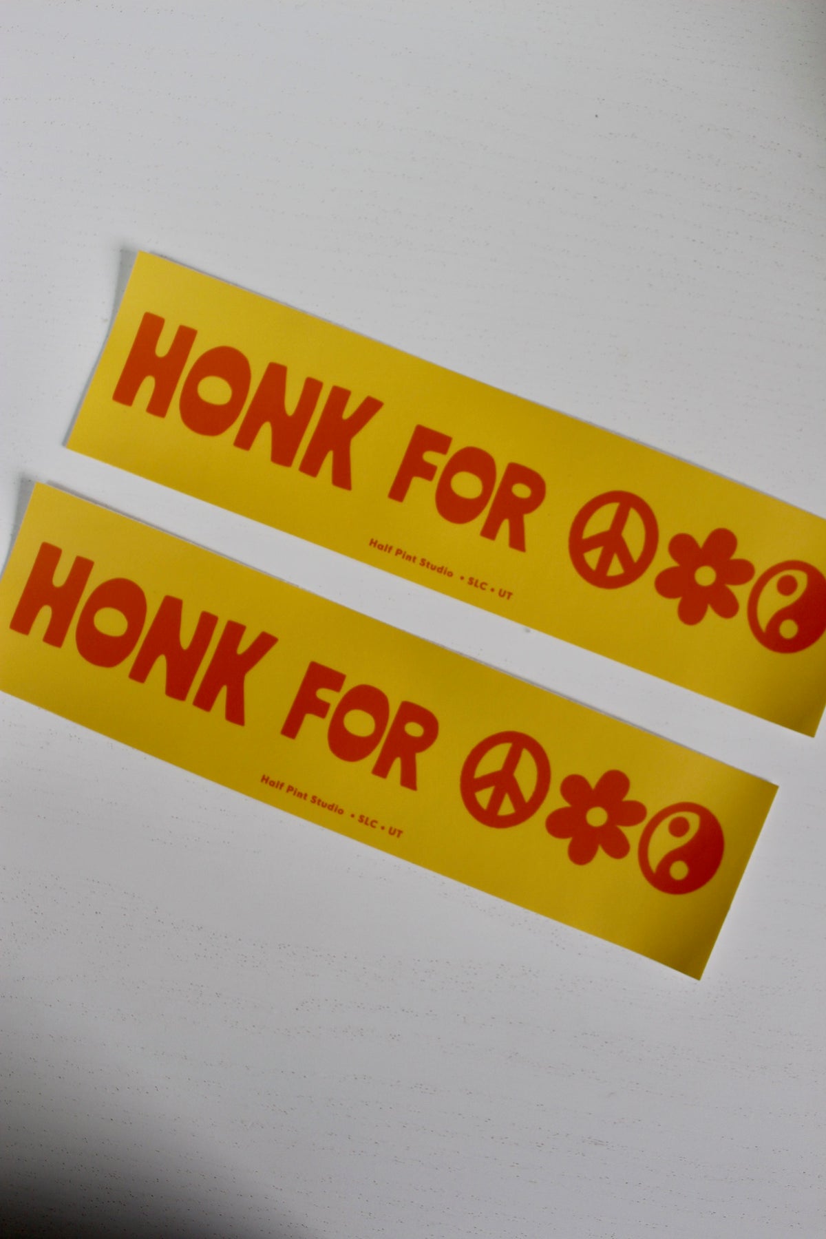 Honk For Peace Love Balance Bumper Sticker