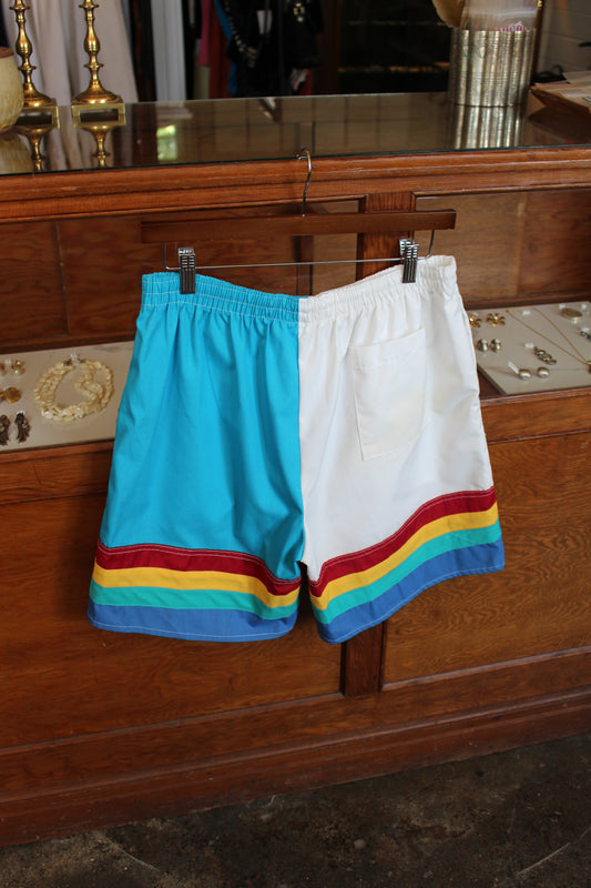 Vintage Color Block Swim Short