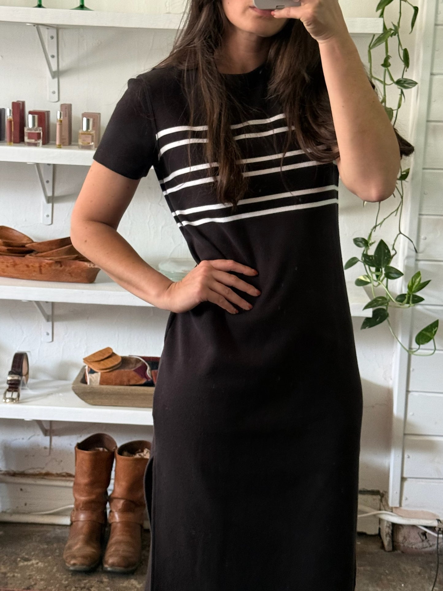 Vintage Talbots Noir Striped Dress