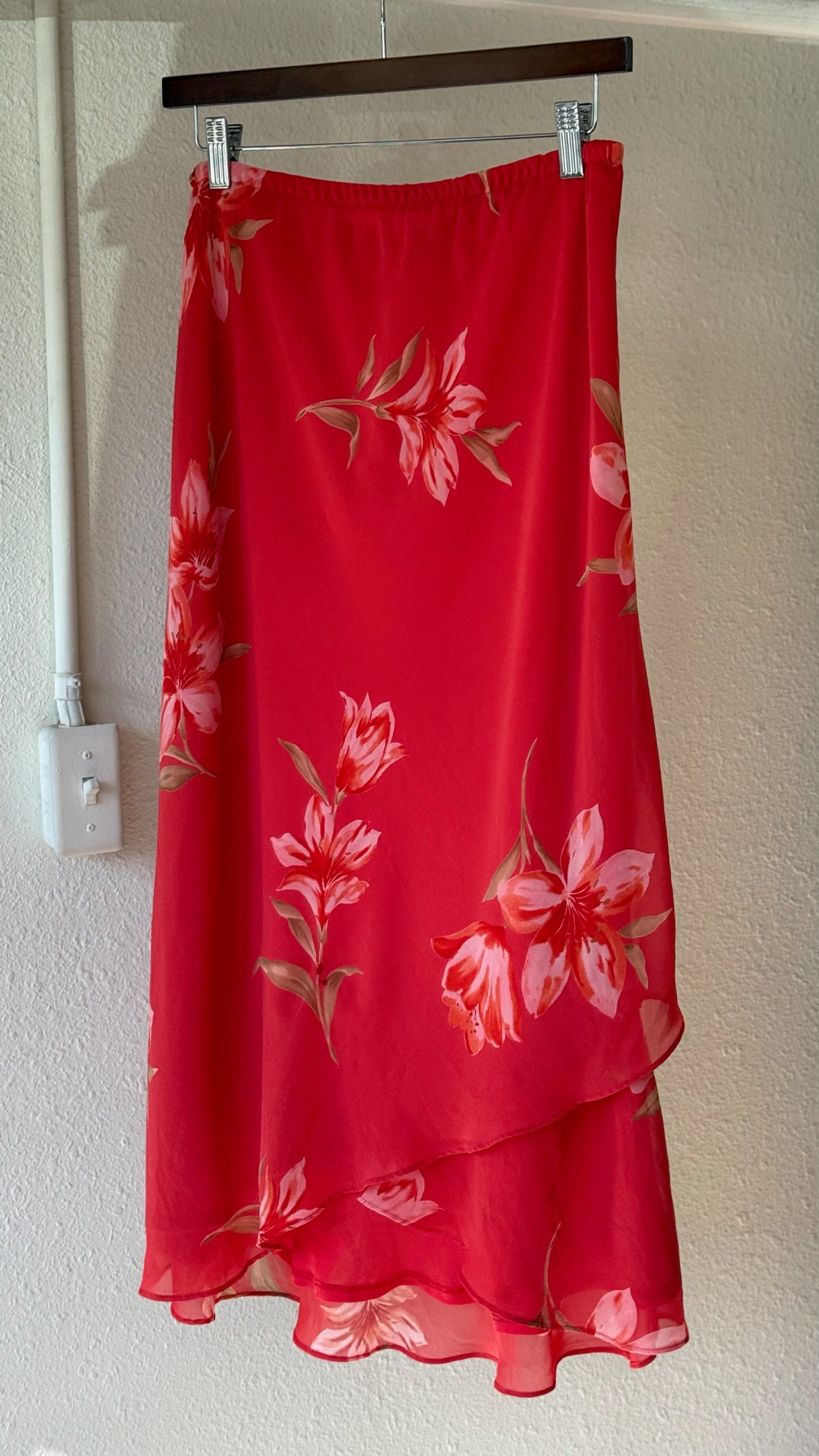 Vintage Chiffon Floral Layered Skirt