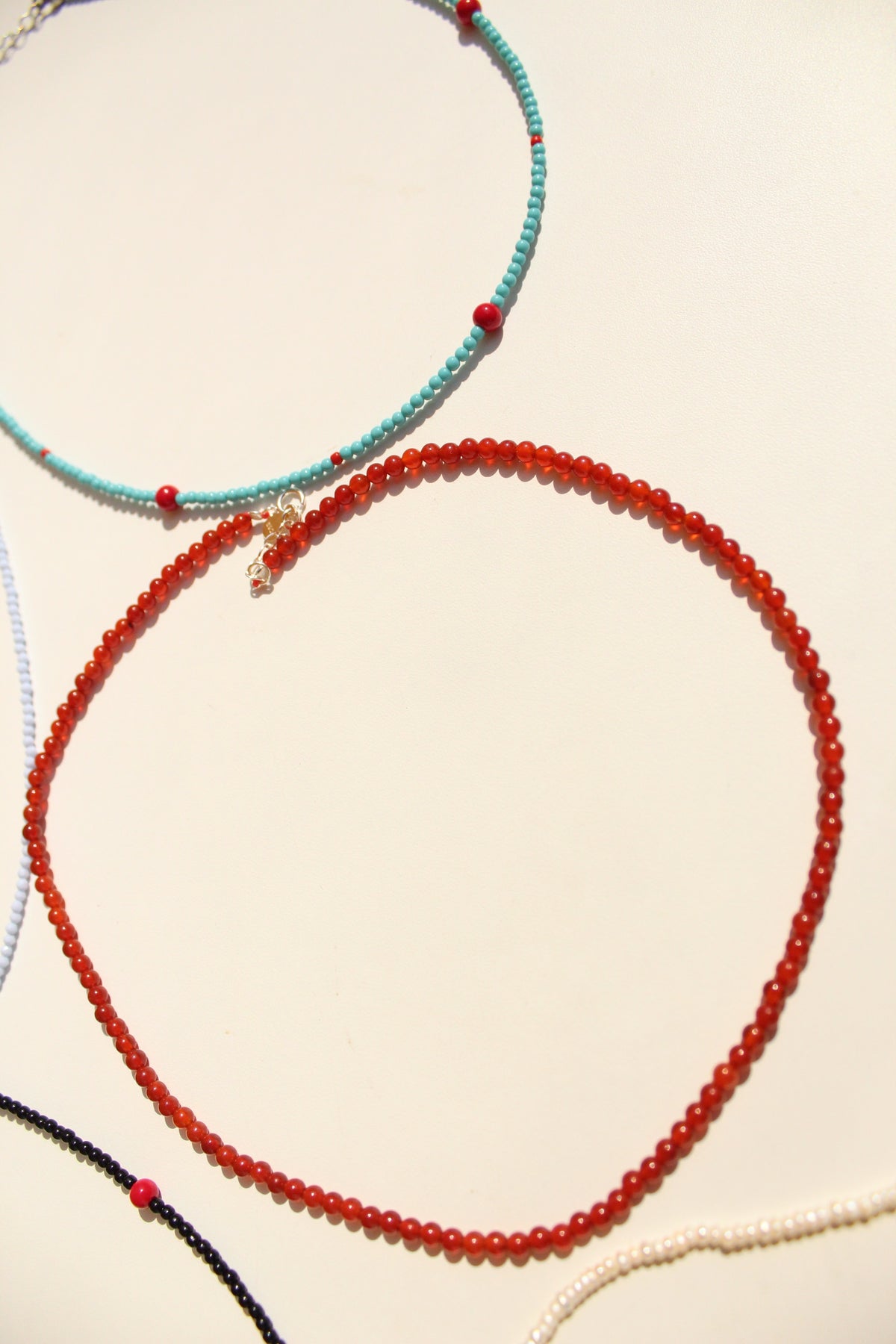 Red Onyx Bead Necklace