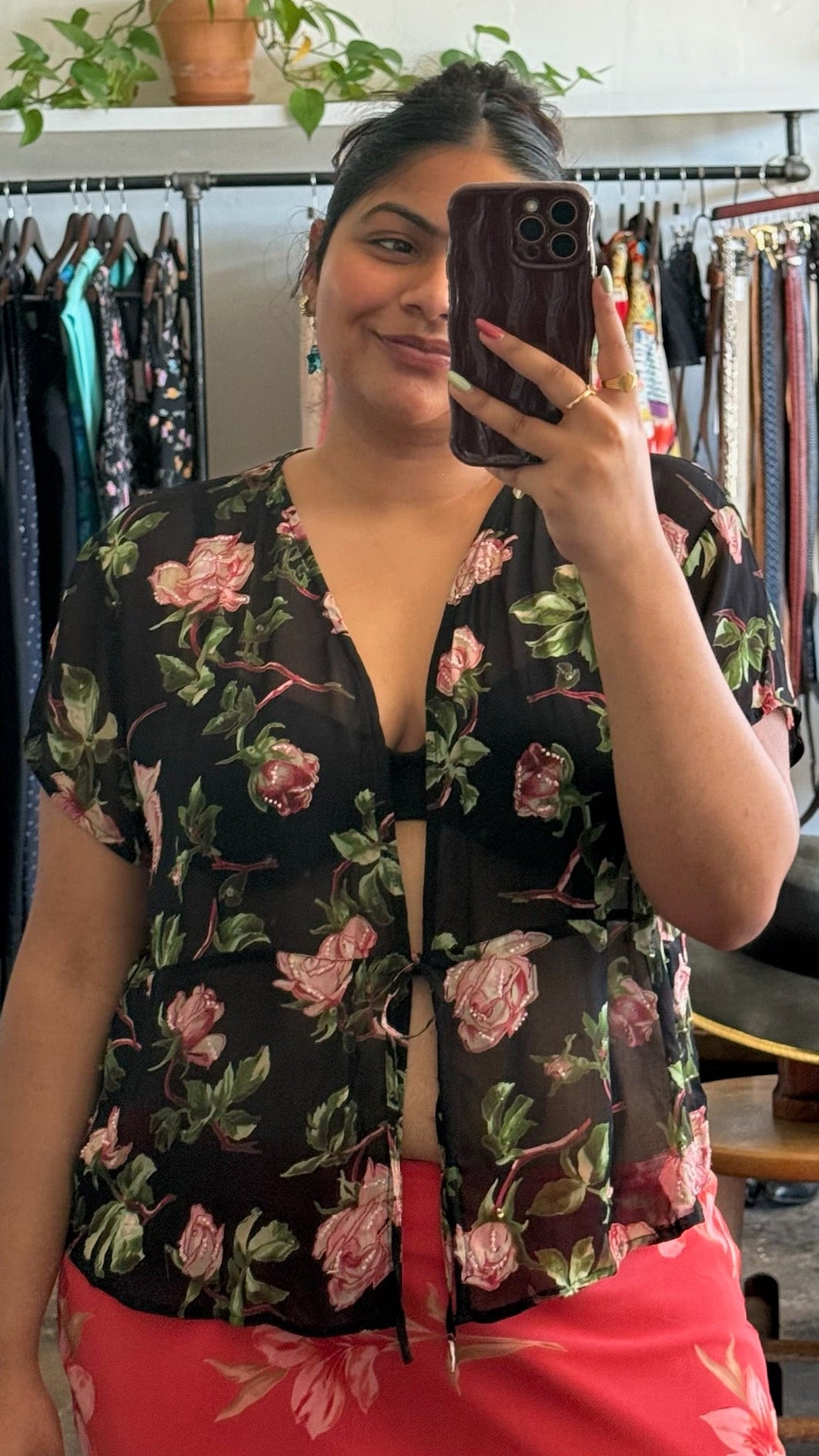 Vintage Sheer Floral Blouse